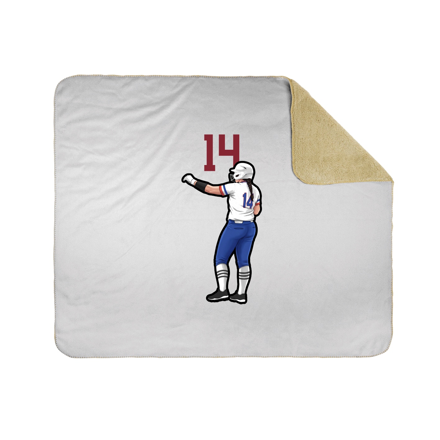 Throw Blanket — Number Top in White