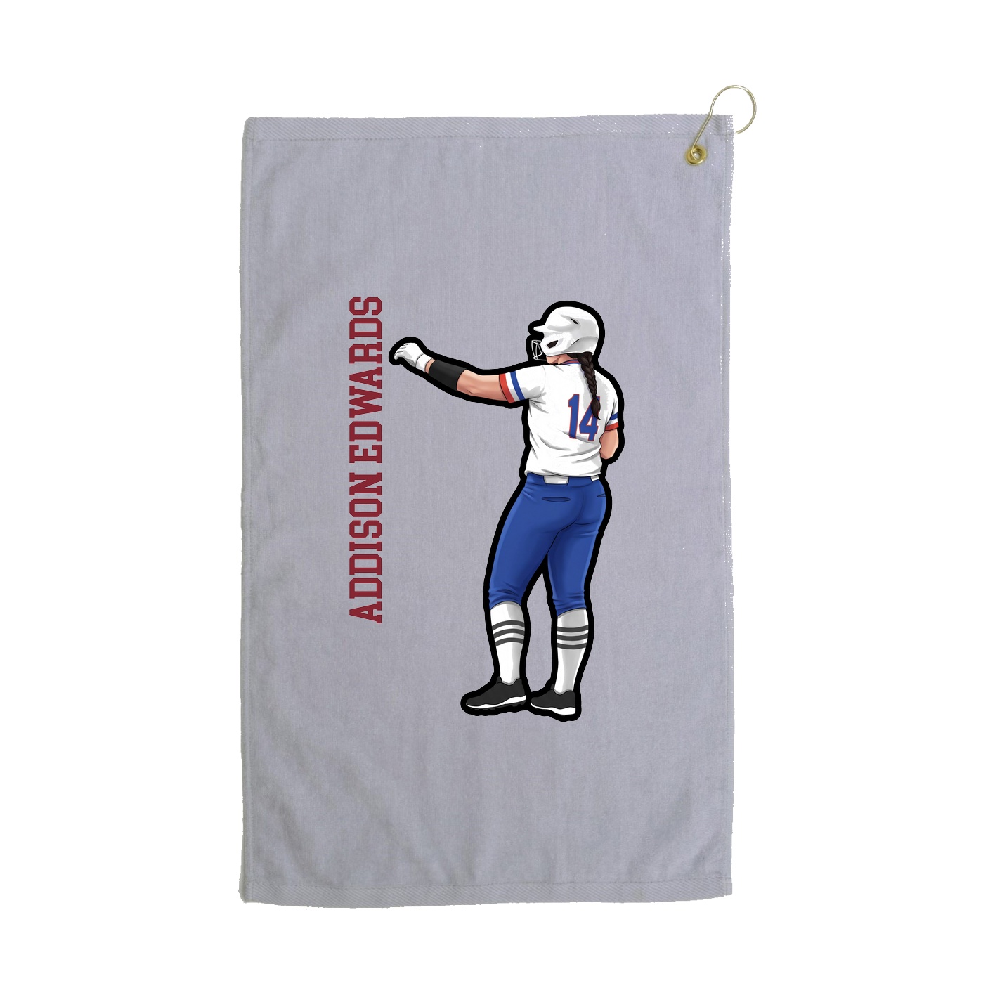 Golf Towel — Name Vertical in Grey