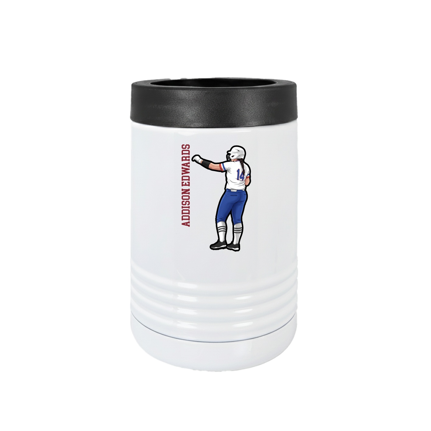 Beverage Holder — Name Vertical in White