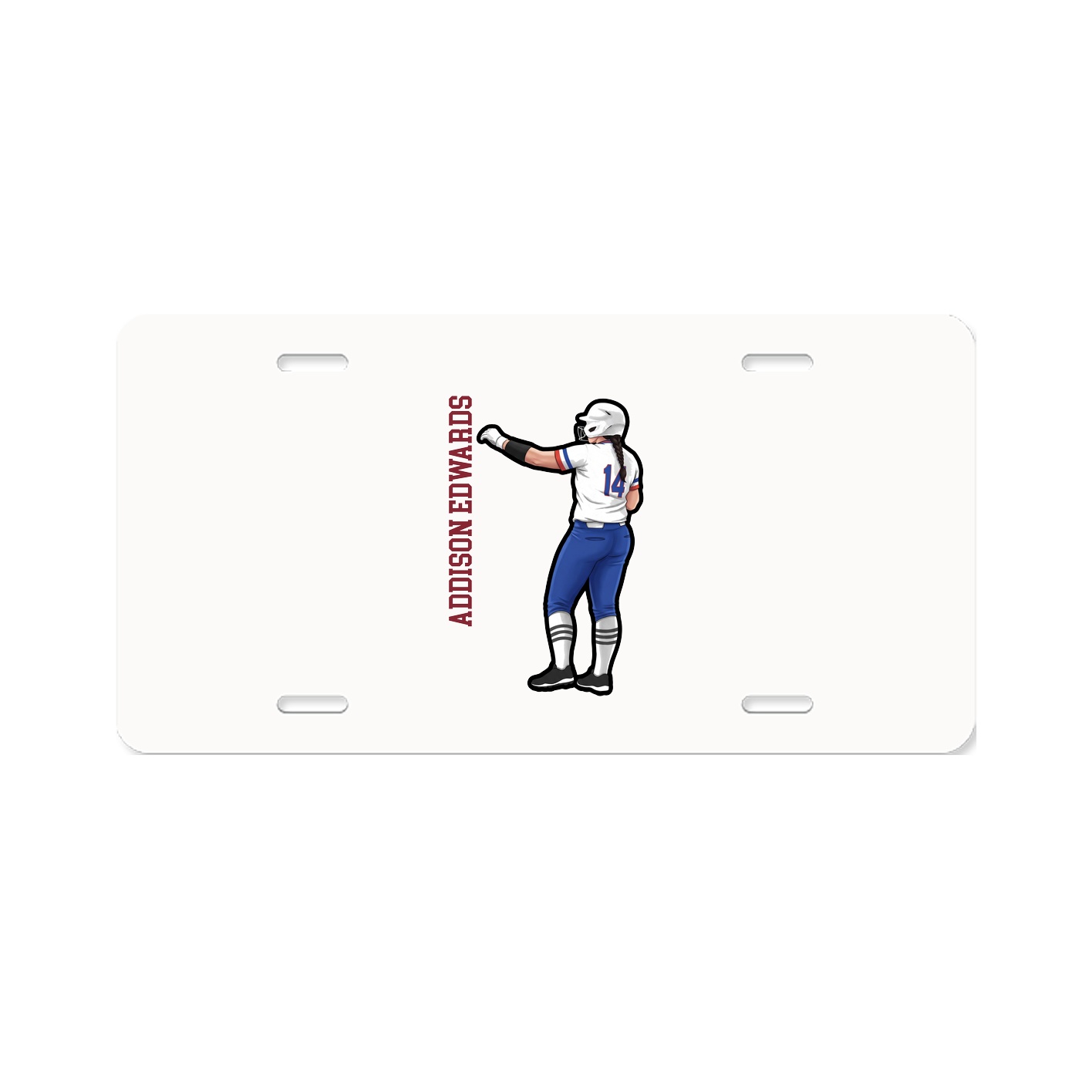 License Plate — Name Vertical in Classic