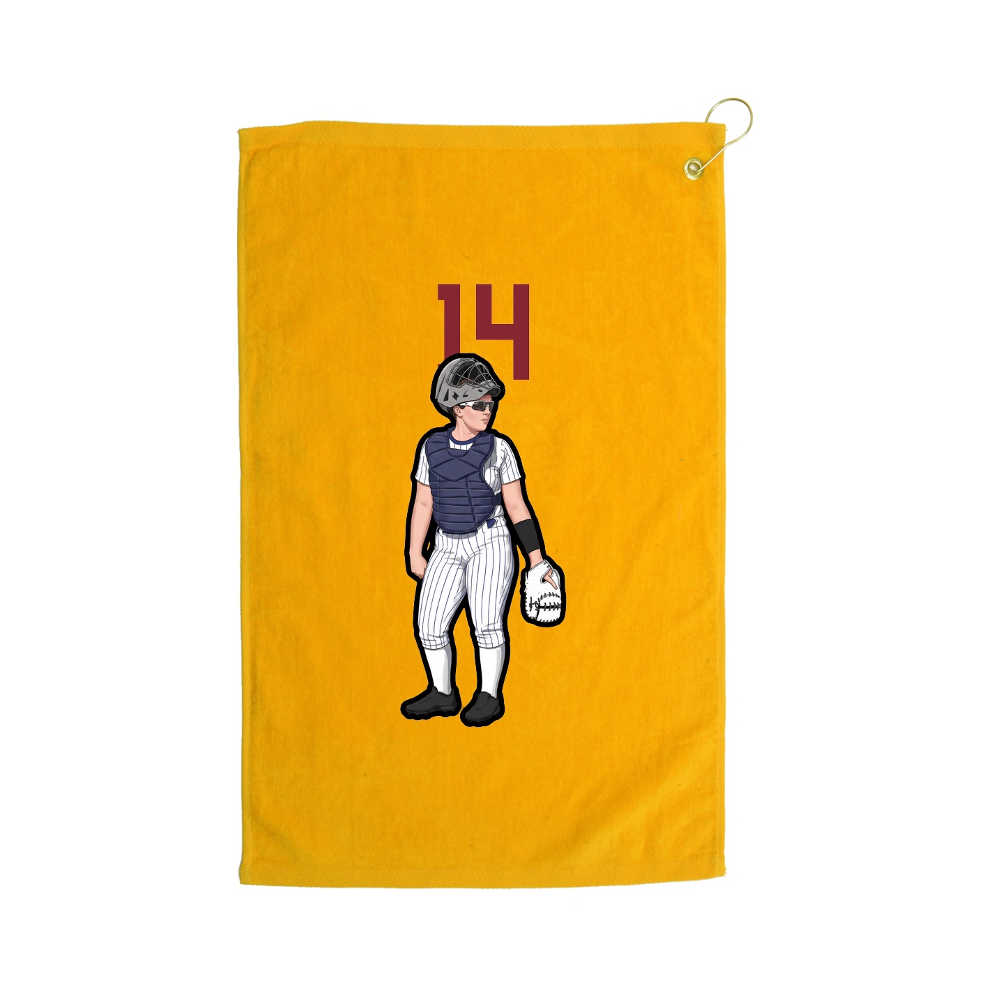 Golf Towel — Number Top in Gold
