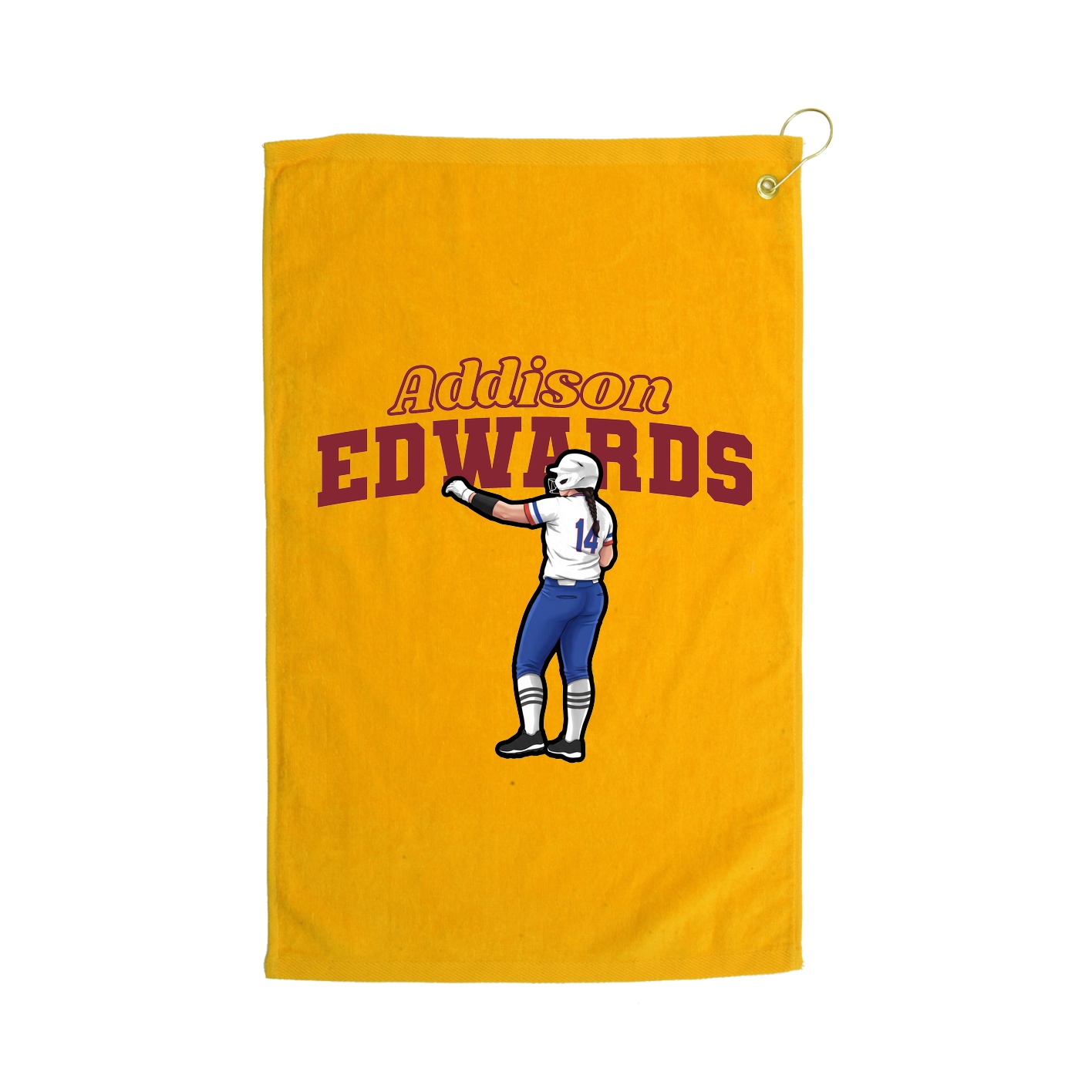 Golf Towel — Name Arch in Gold