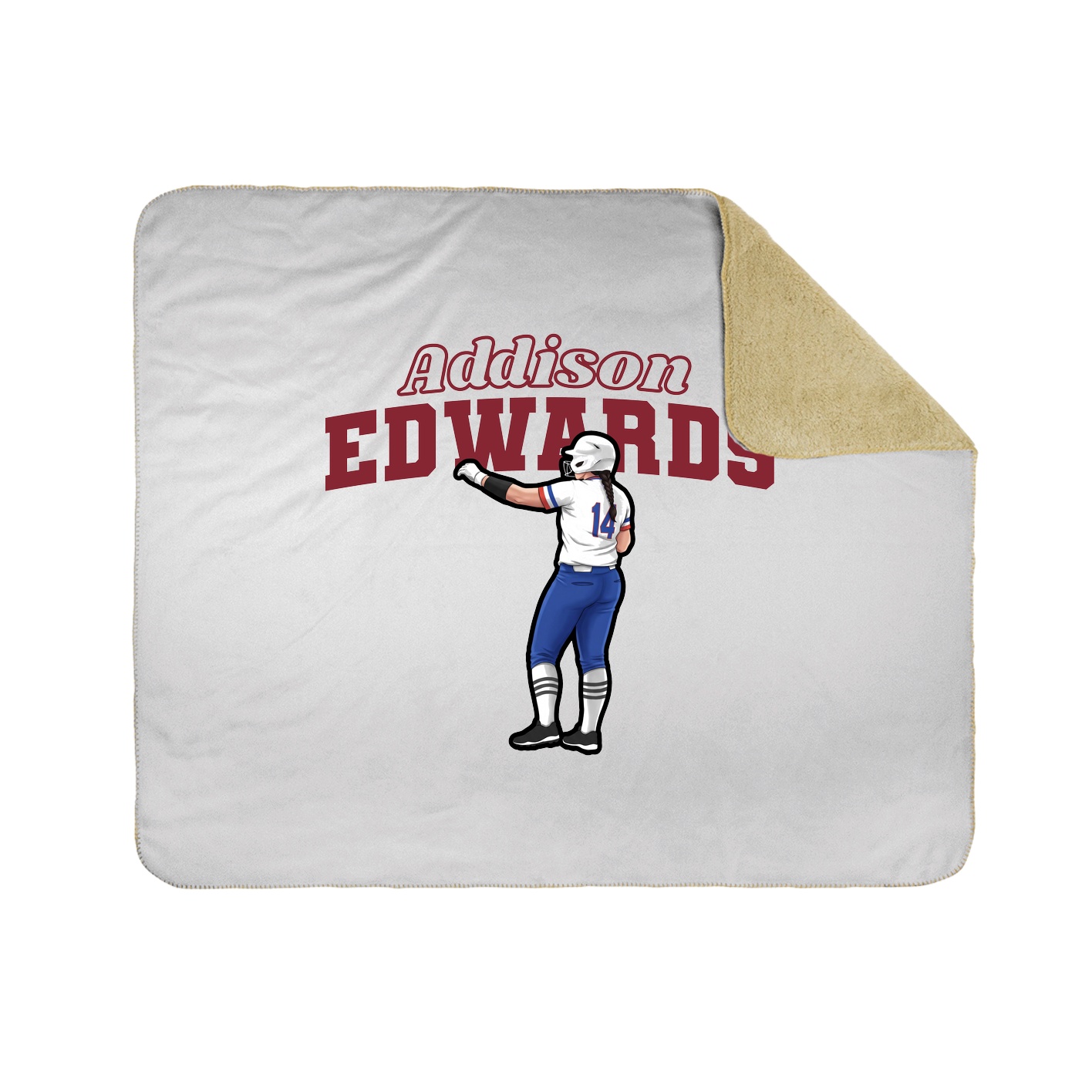 Throw Blanket — Name Arch in White