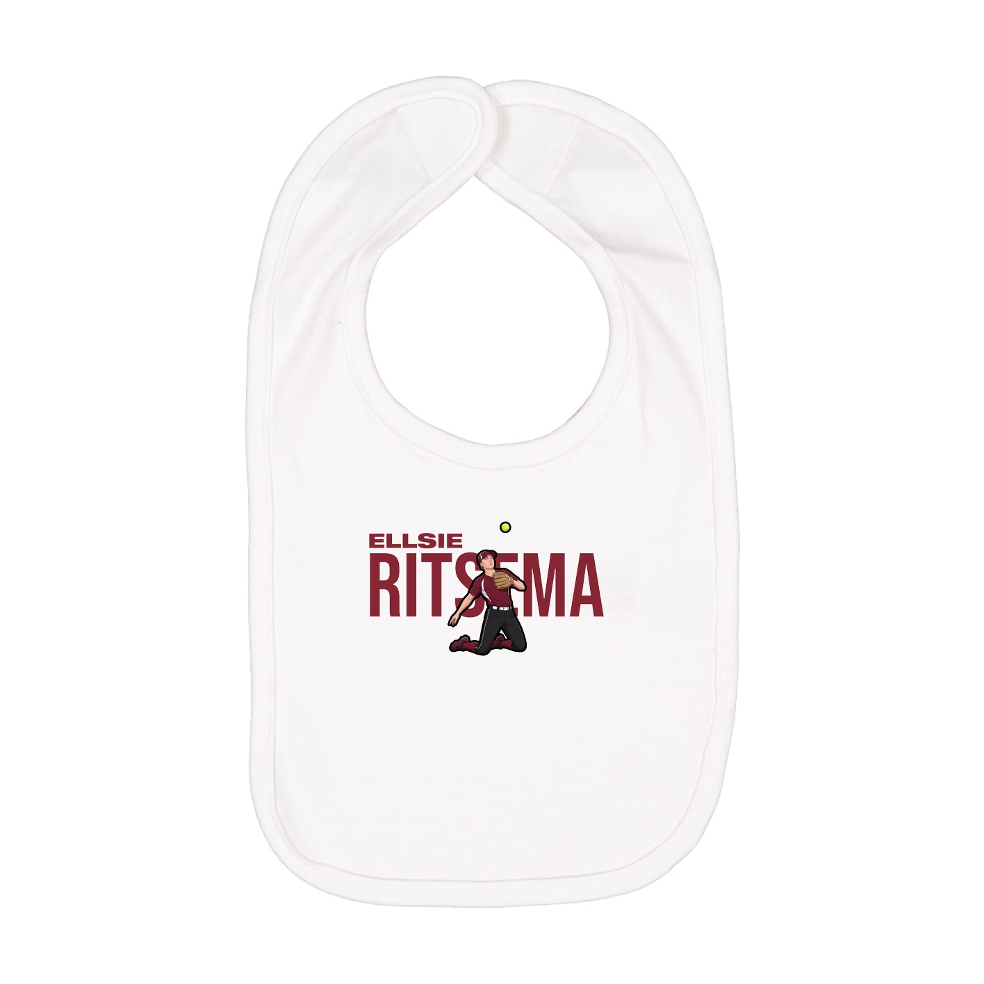 Infant Bib — Player Name in White