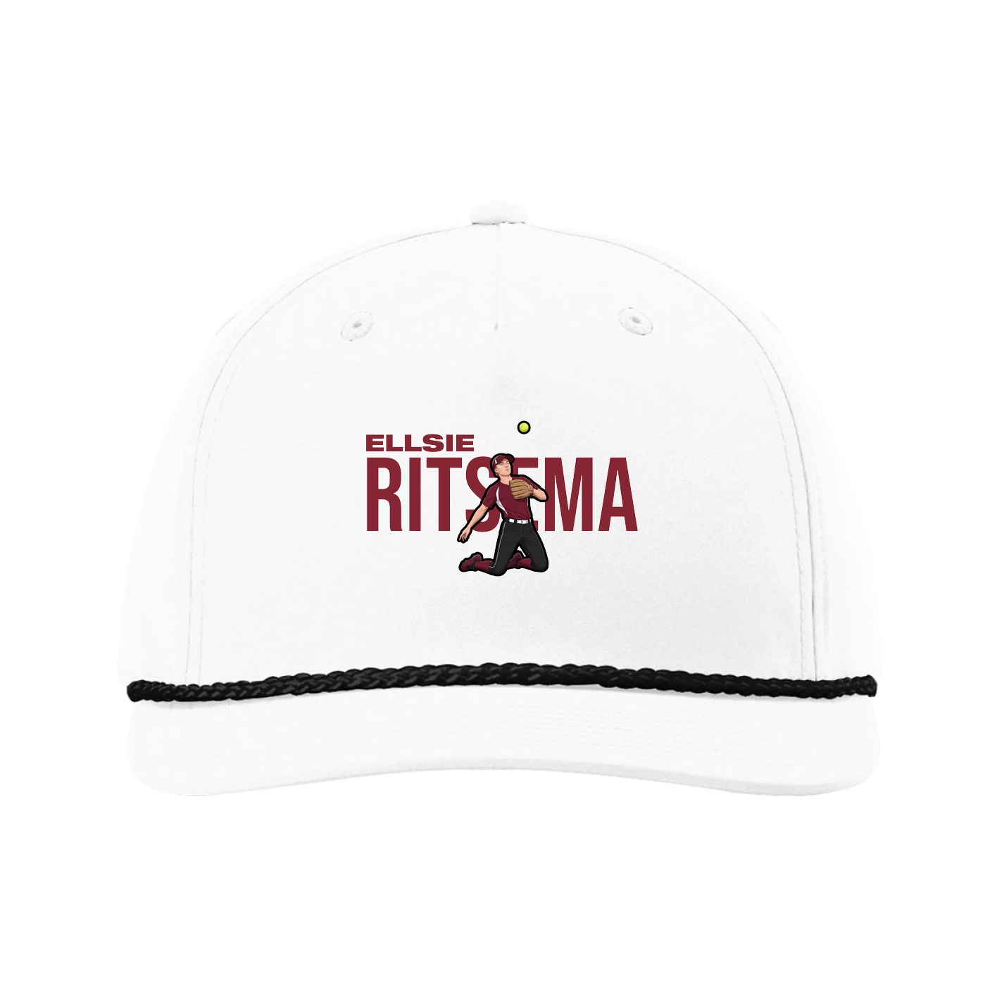 Five-Panel Classic Rope Cap — Player Name in White
