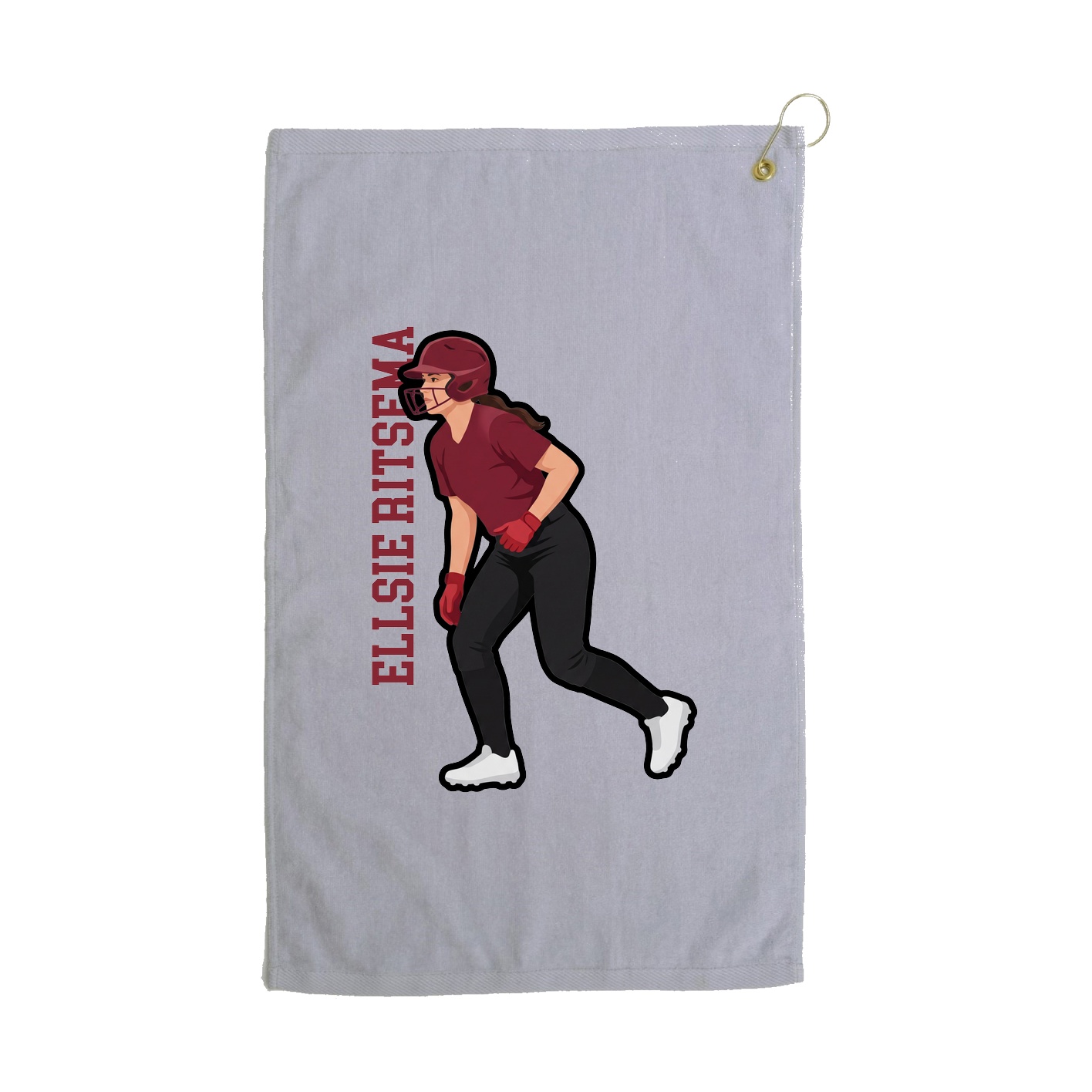 Golf Towel — Name Vertical in Grey