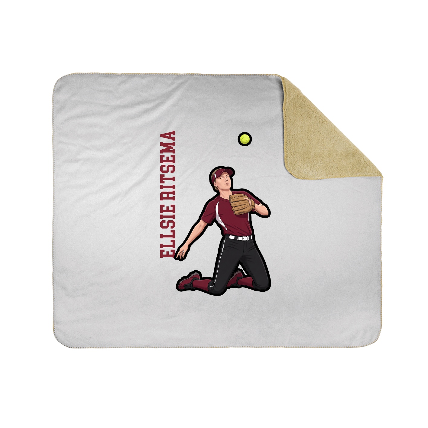 Throw Blanket — Name Vertical in White