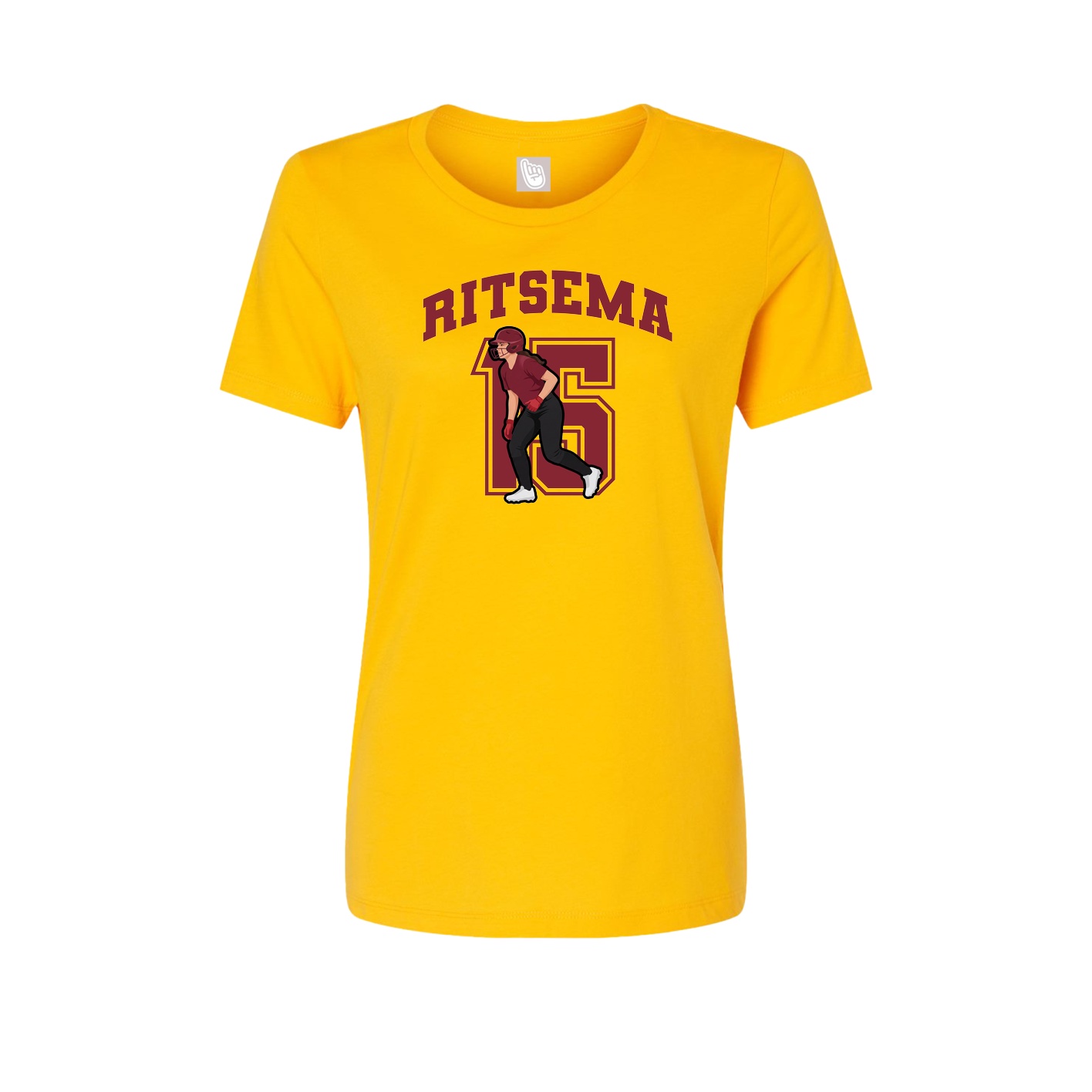 Fitted Women's Tee — Number in Gold