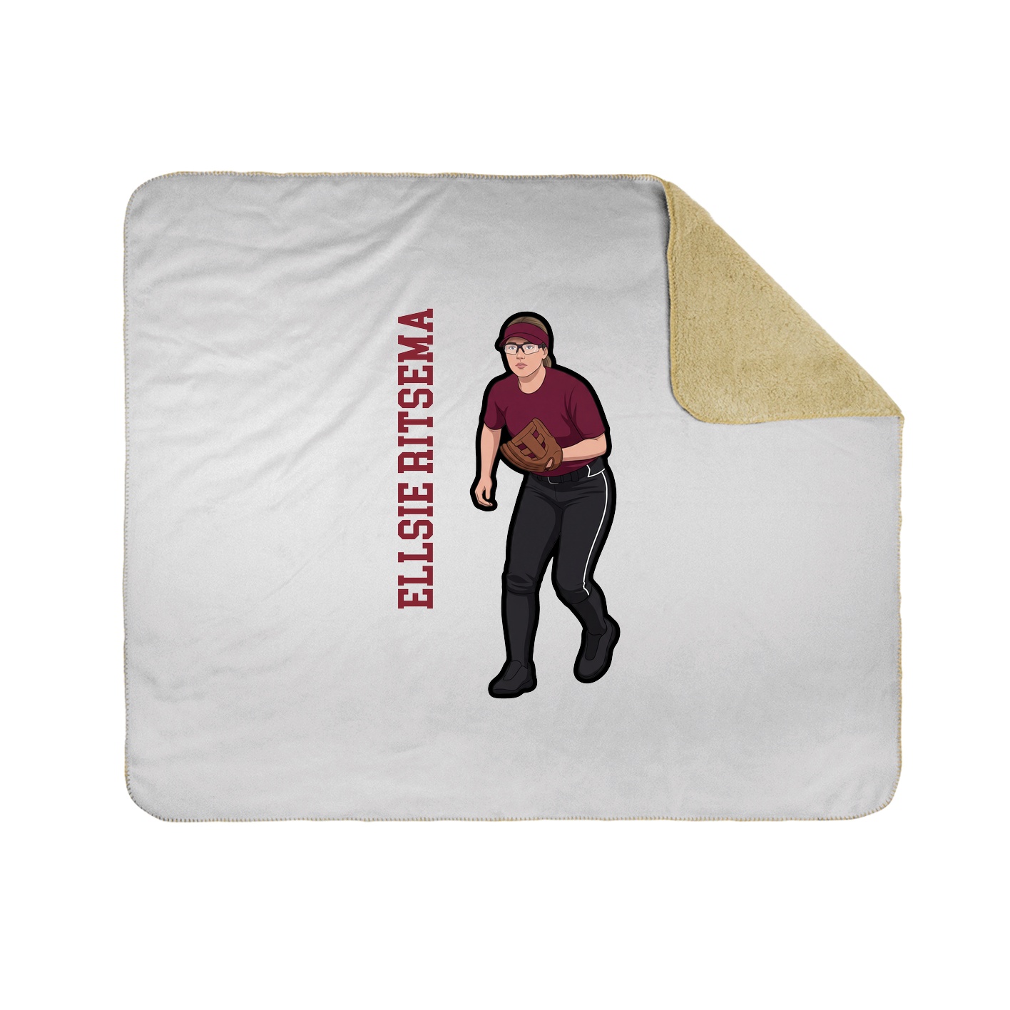 Throw Blanket — Name Vertical in White