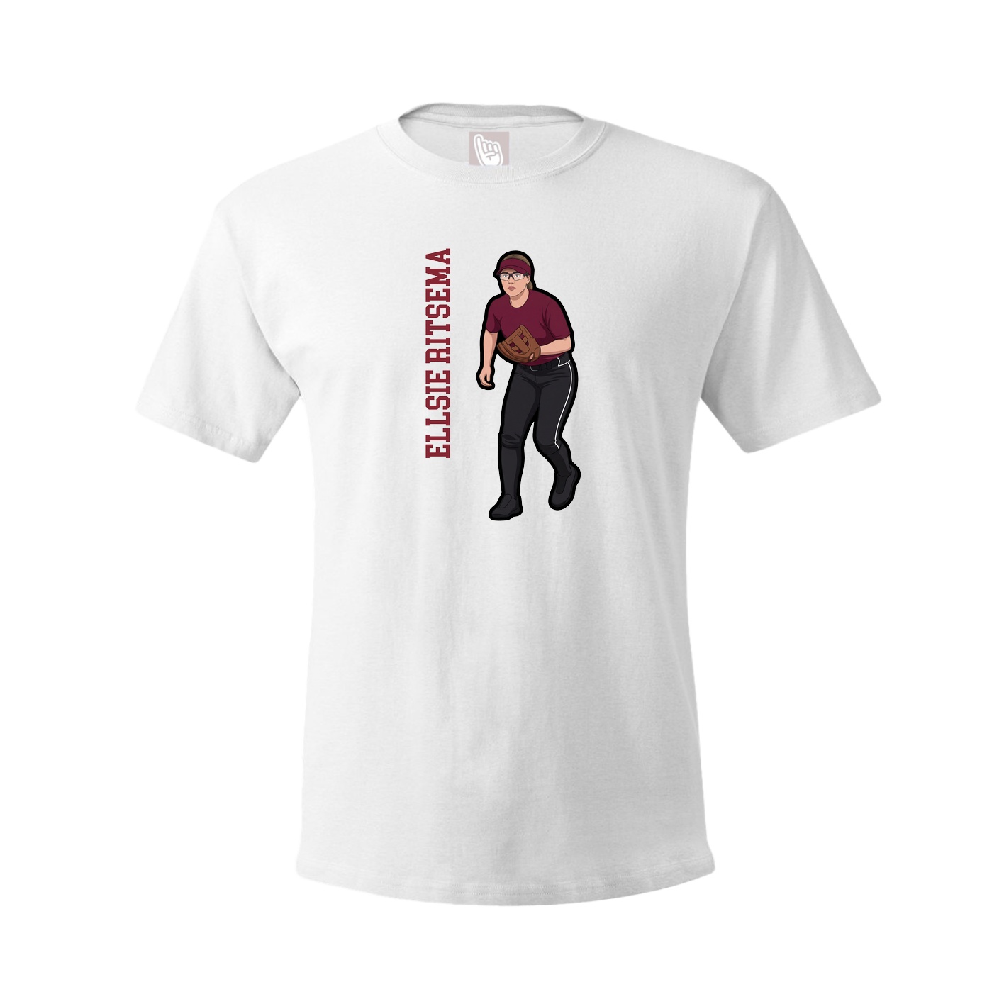 Tee — Name Vertical in White