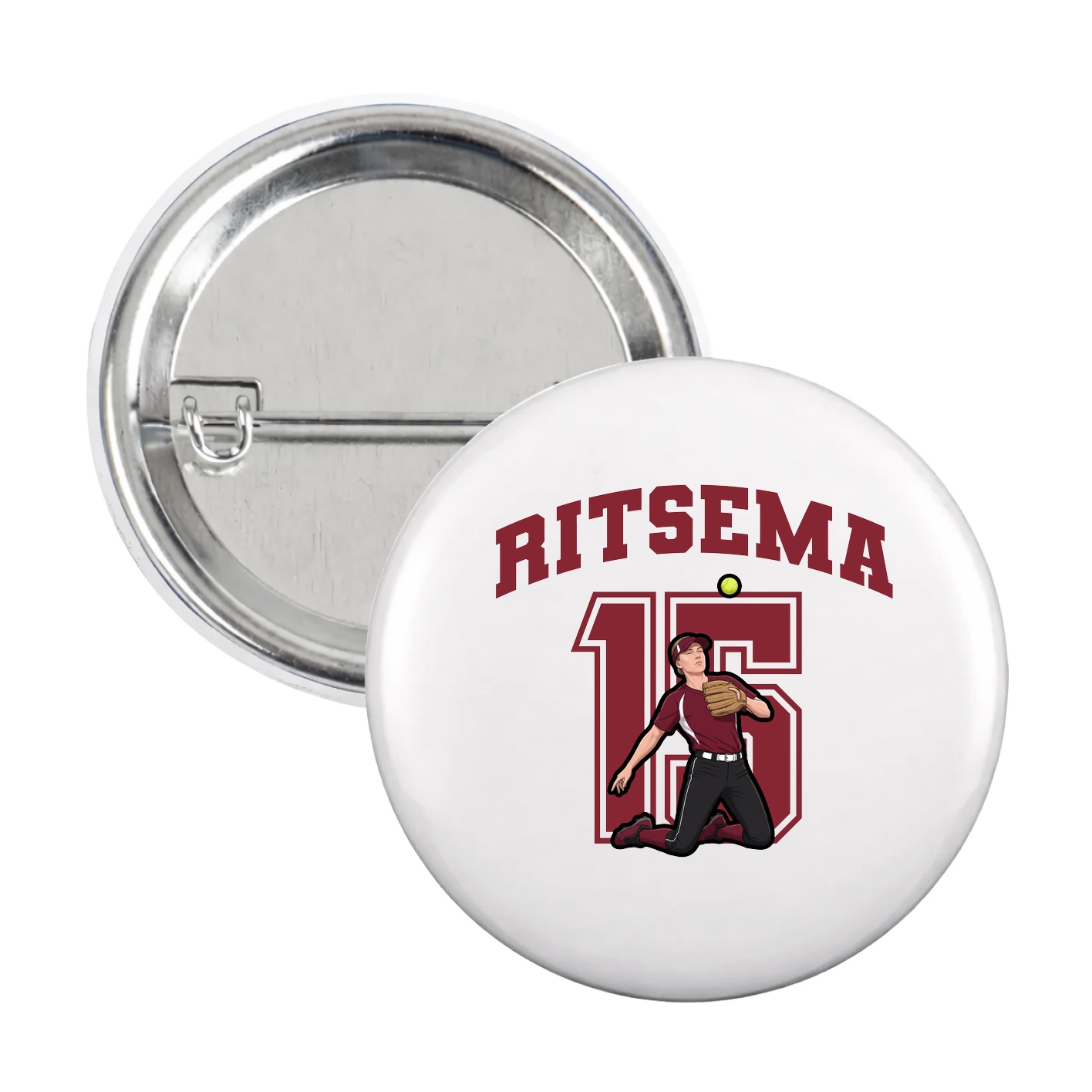 Game Day Button — Number in White