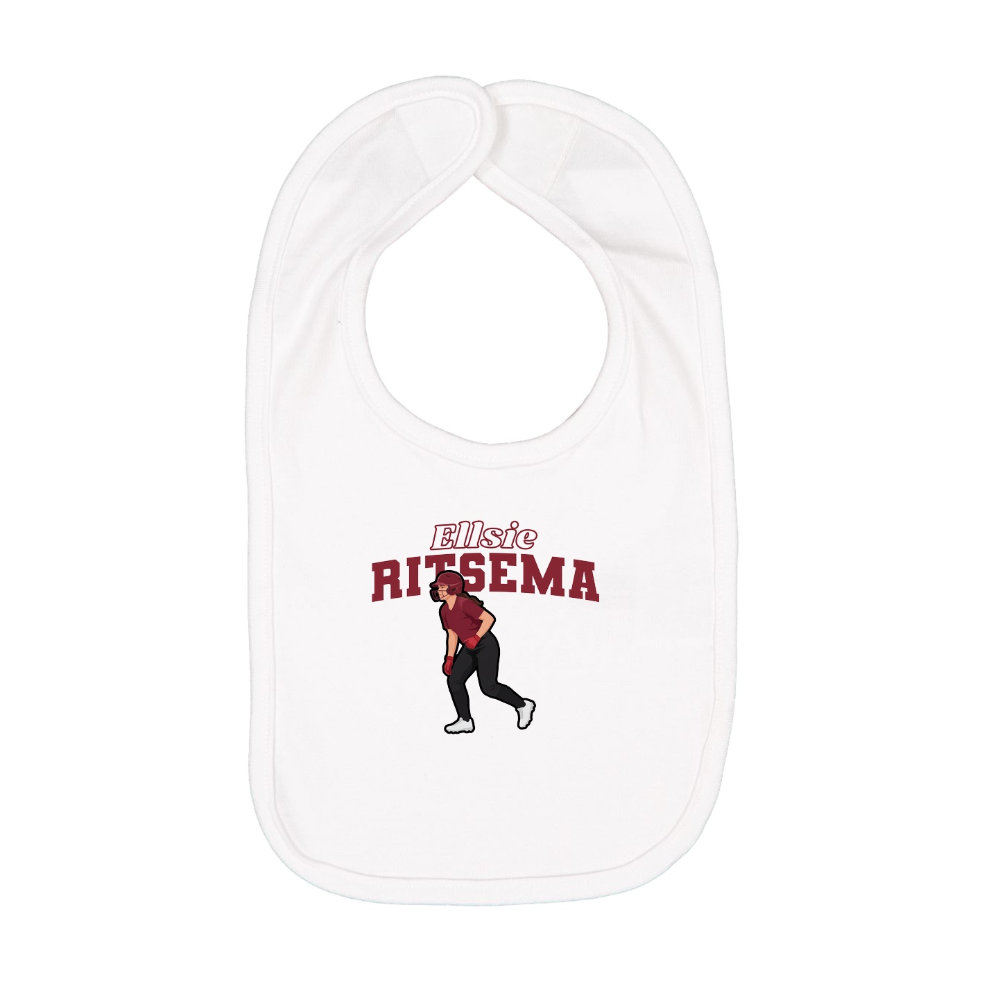 Infant Bib — Name Arch in White