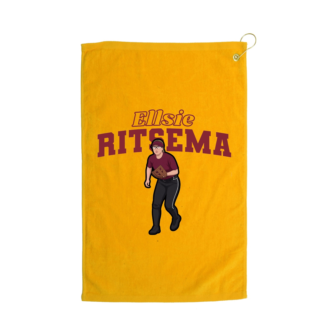 Golf Towel — Name Arch in Gold