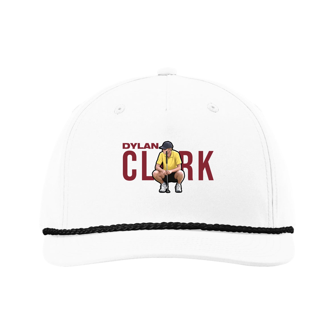 Five-Panel Classic Rope Cap — Player Name in White
