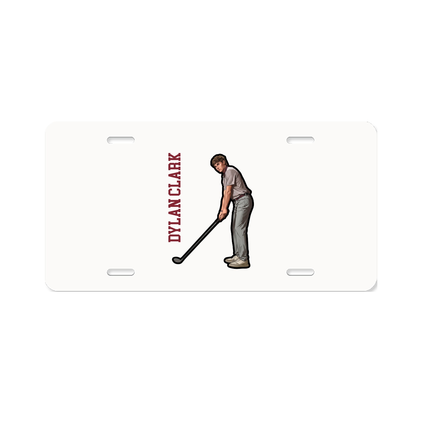 License Plate — Name Vertical in Classic