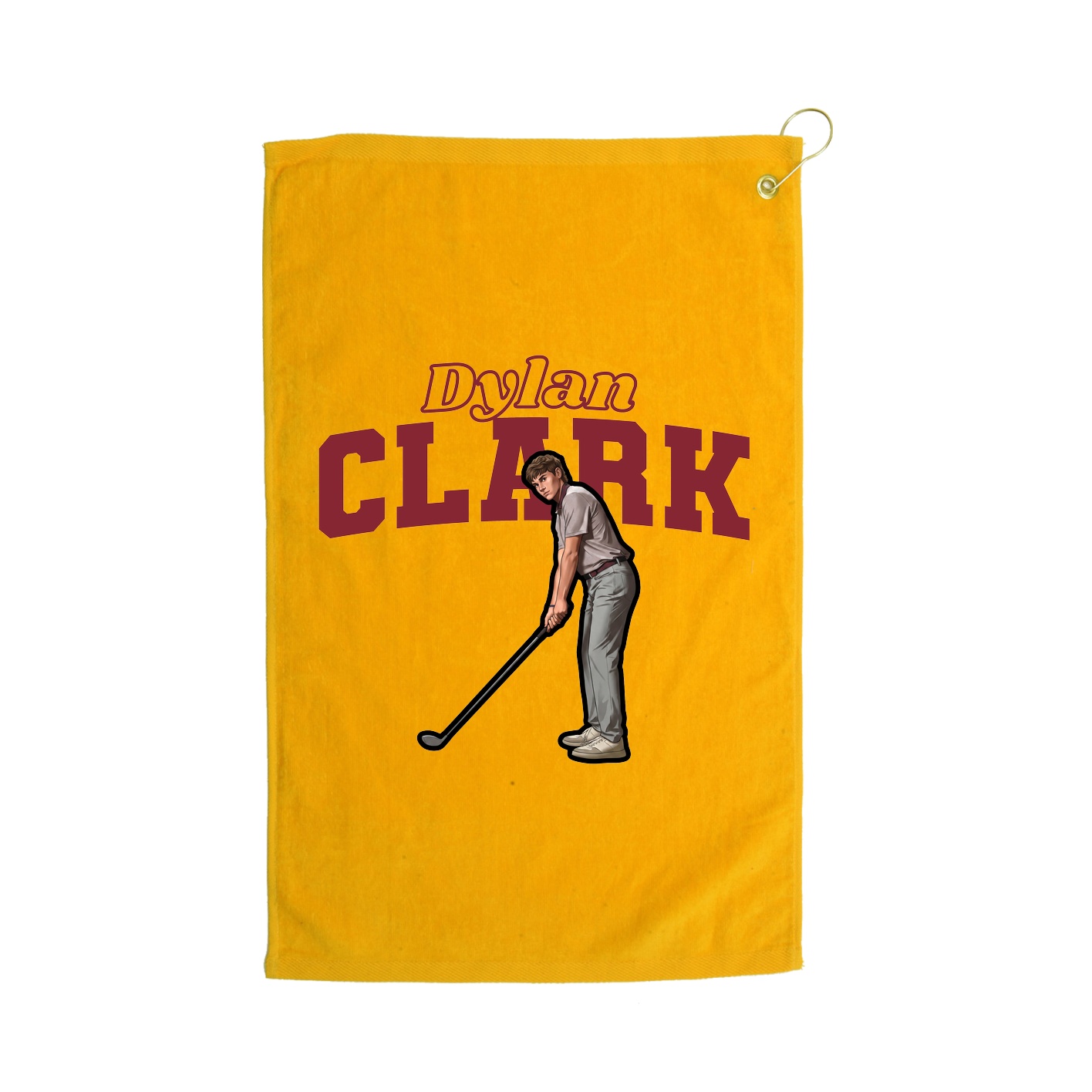 Golf Towel — Name Arch in Gold