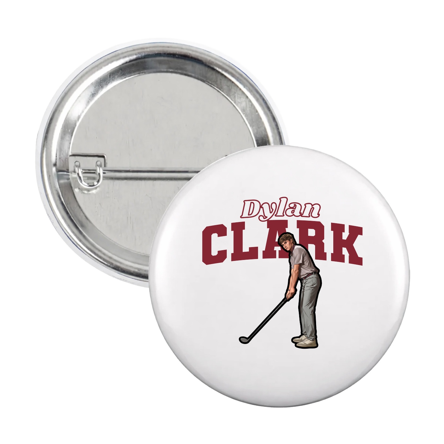 Game Day Button — Name Arch in White