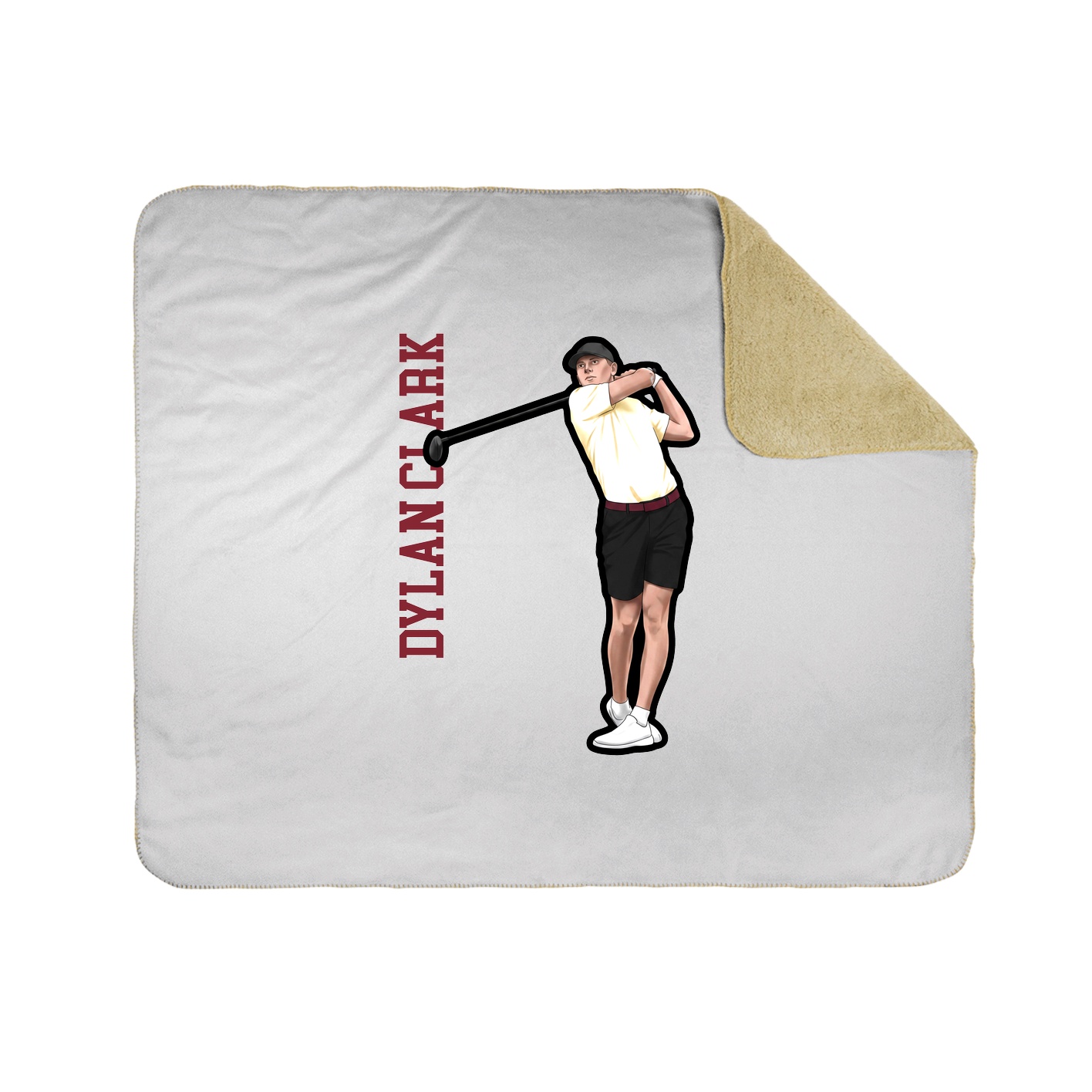 Throw Blanket — Name Vertical in White