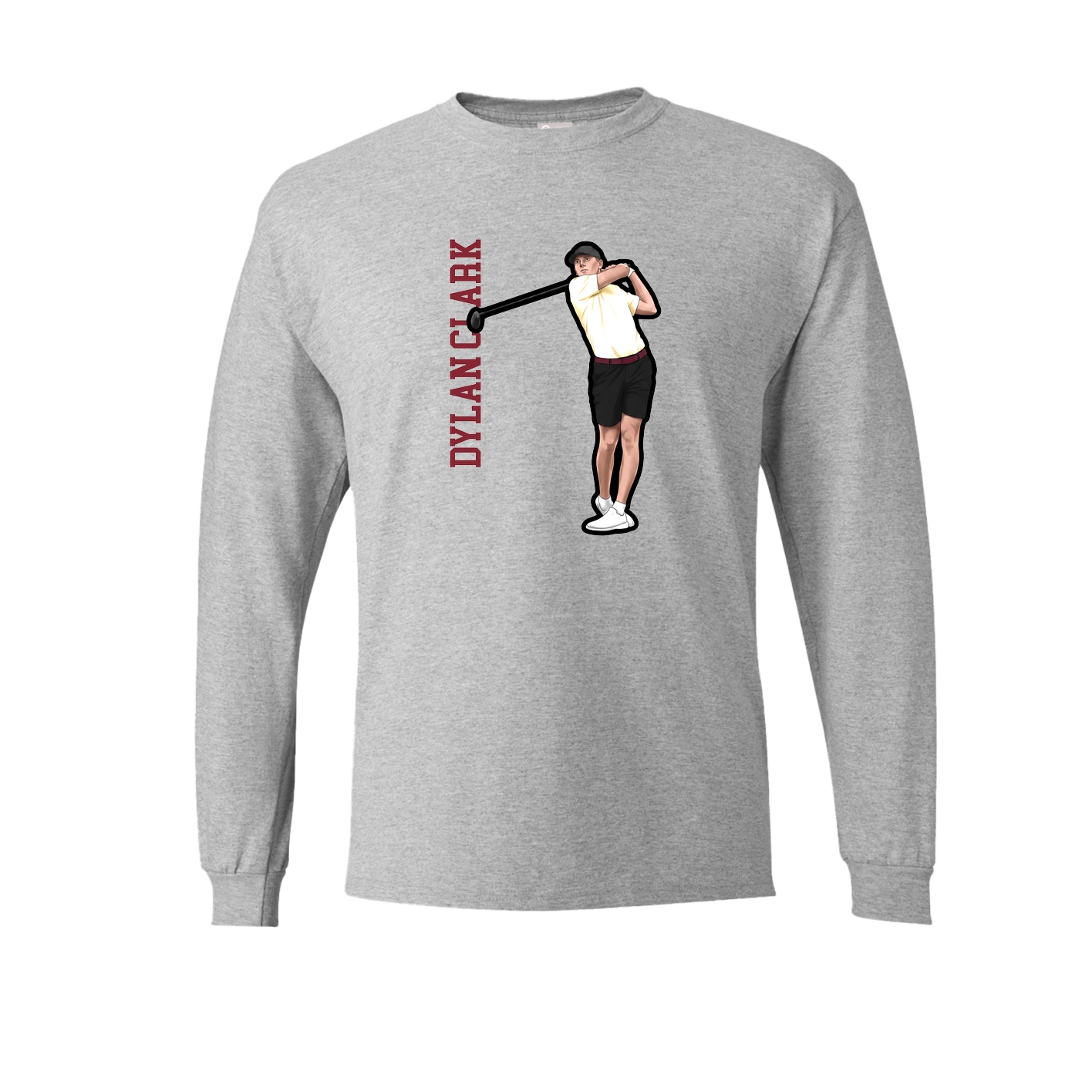 Long Sleeve Tee — Name Vertical in Grey