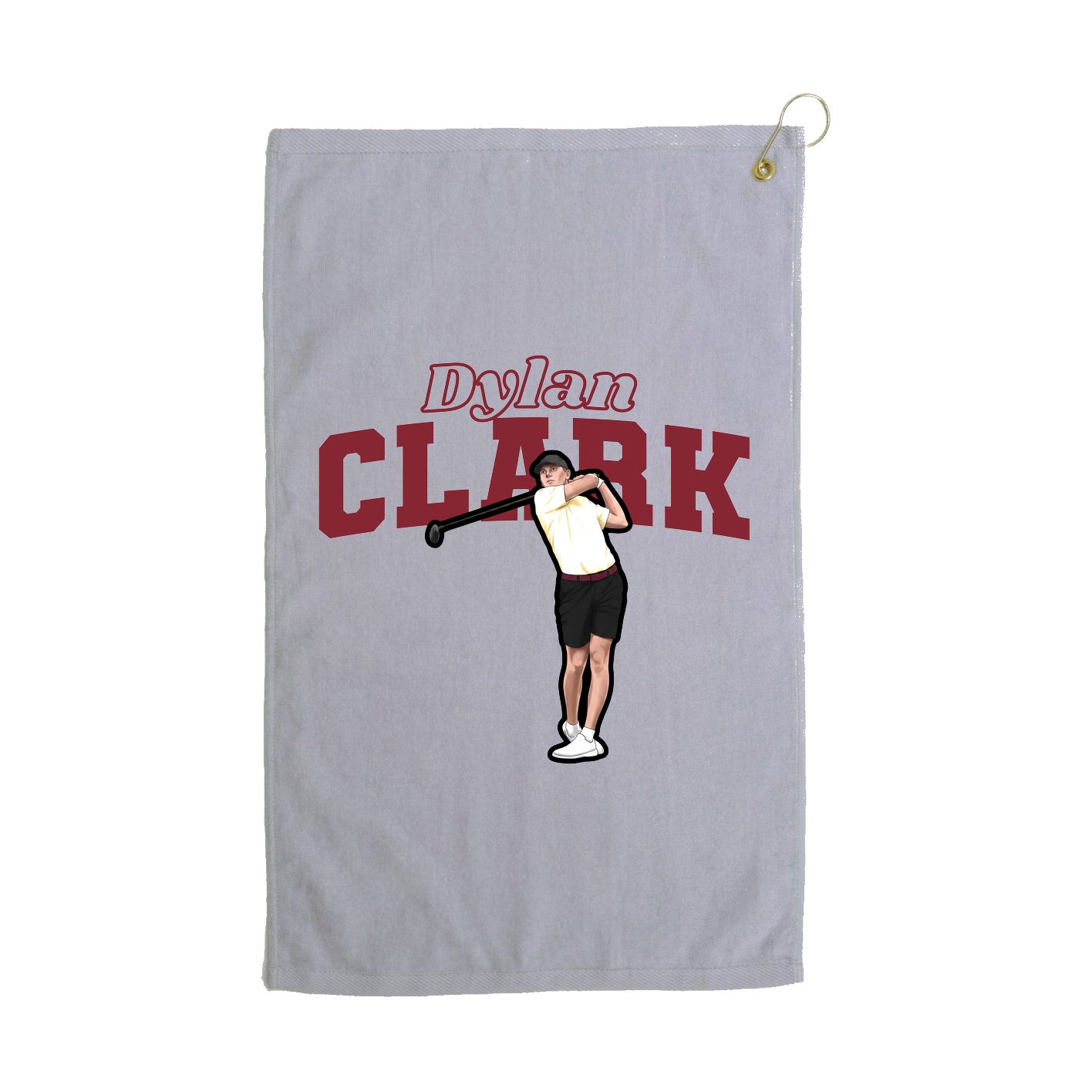 Golf Towel — Name Arch in Grey