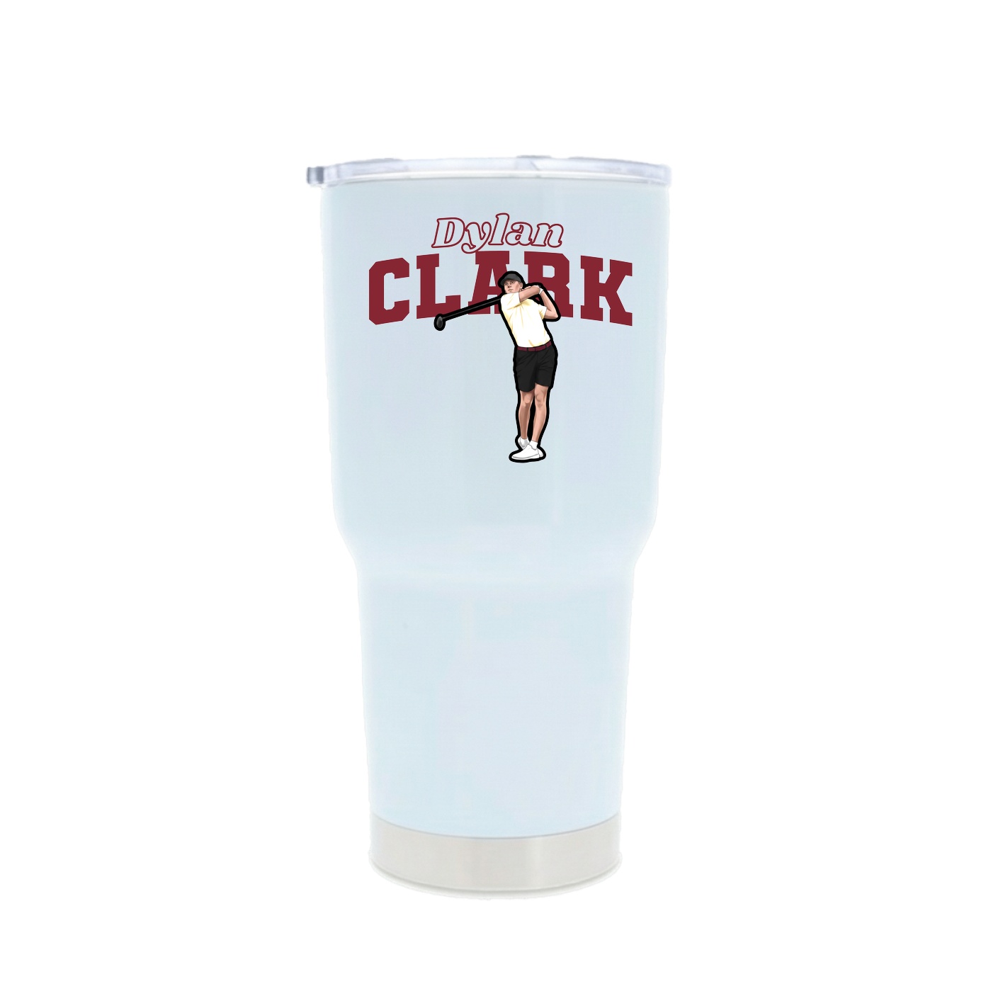 30oz Stainless Steel Tumbler — Name Arch in White