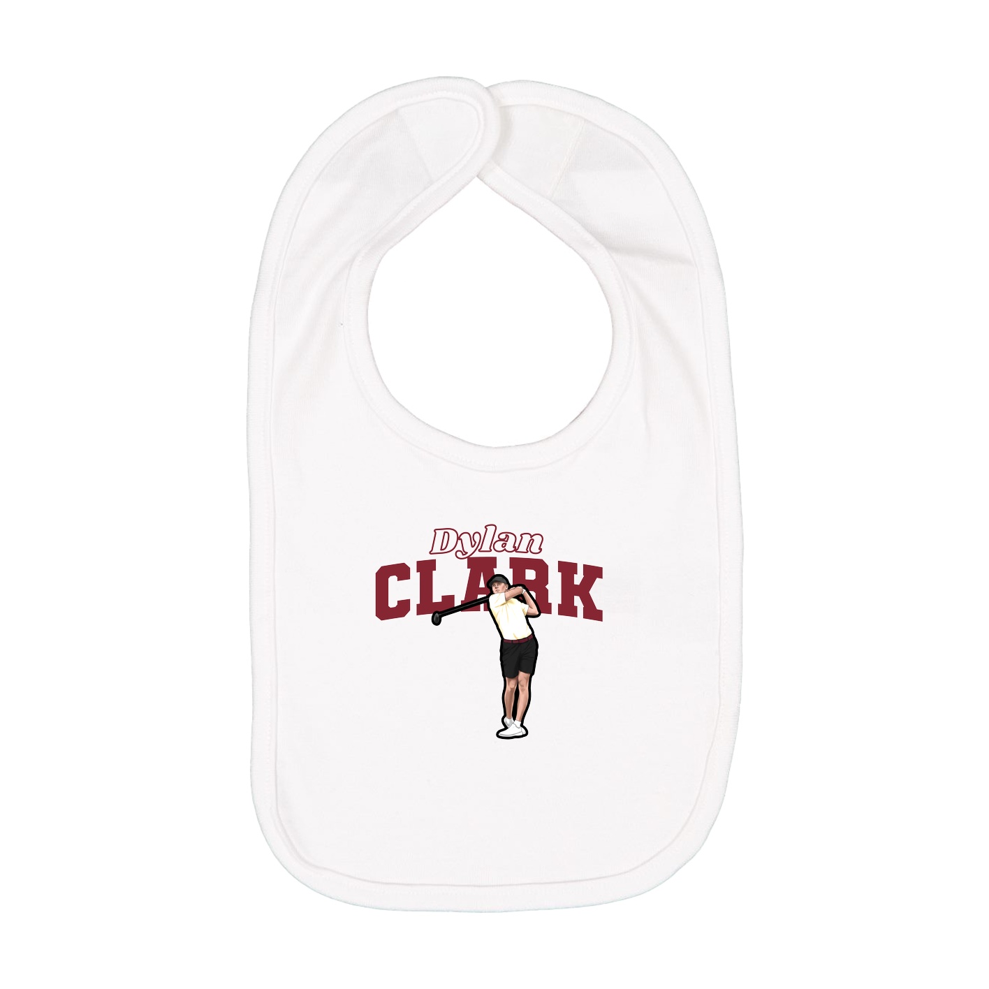 Infant Bib — Name Arch in White
