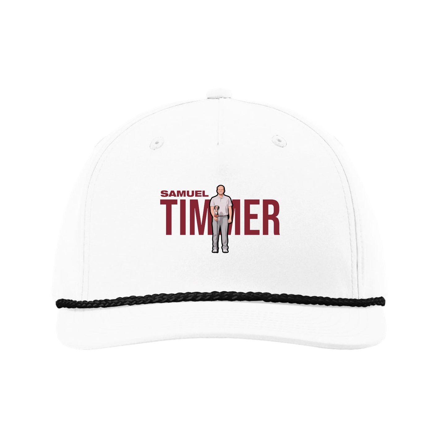 Five-Panel Classic Rope Cap — Player Name in White