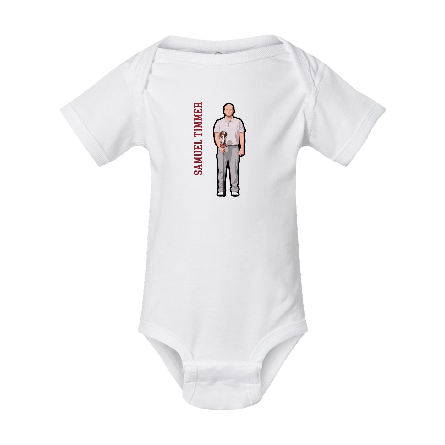 Baby Onesie — Name Vertical in White