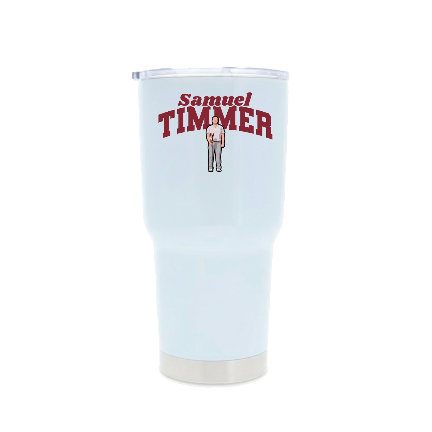 30oz Stainless Steel Tumbler — Signature Arch in White