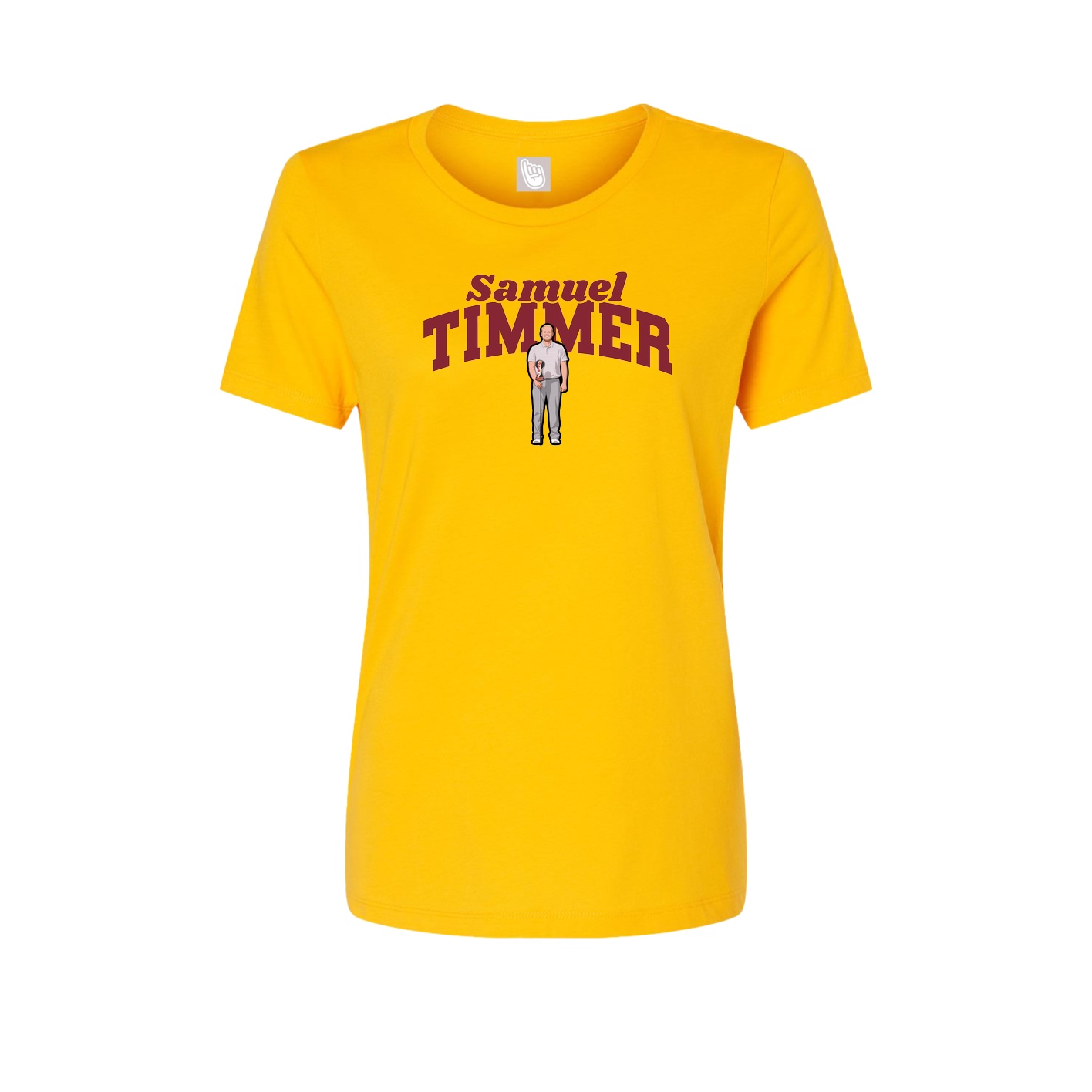 Fitted Women's Tee — Signature Arch in Gold