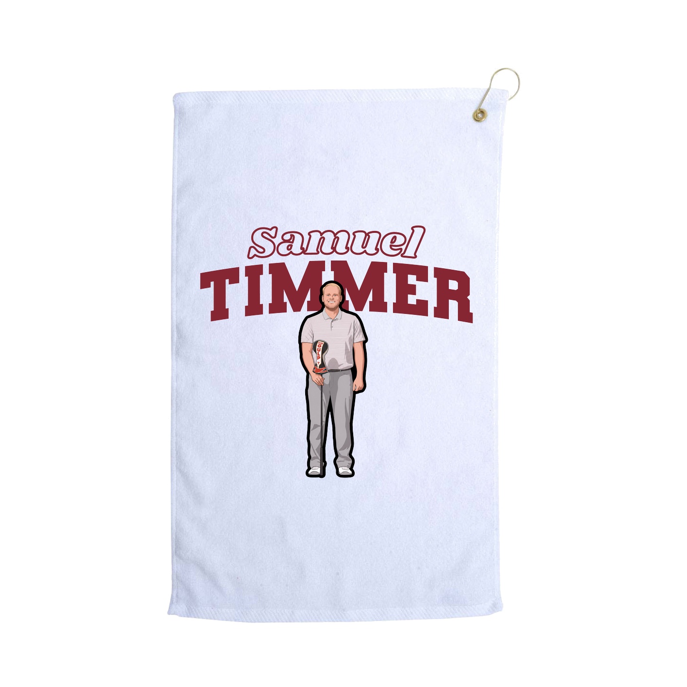 Golf Towel — Name Arch in White