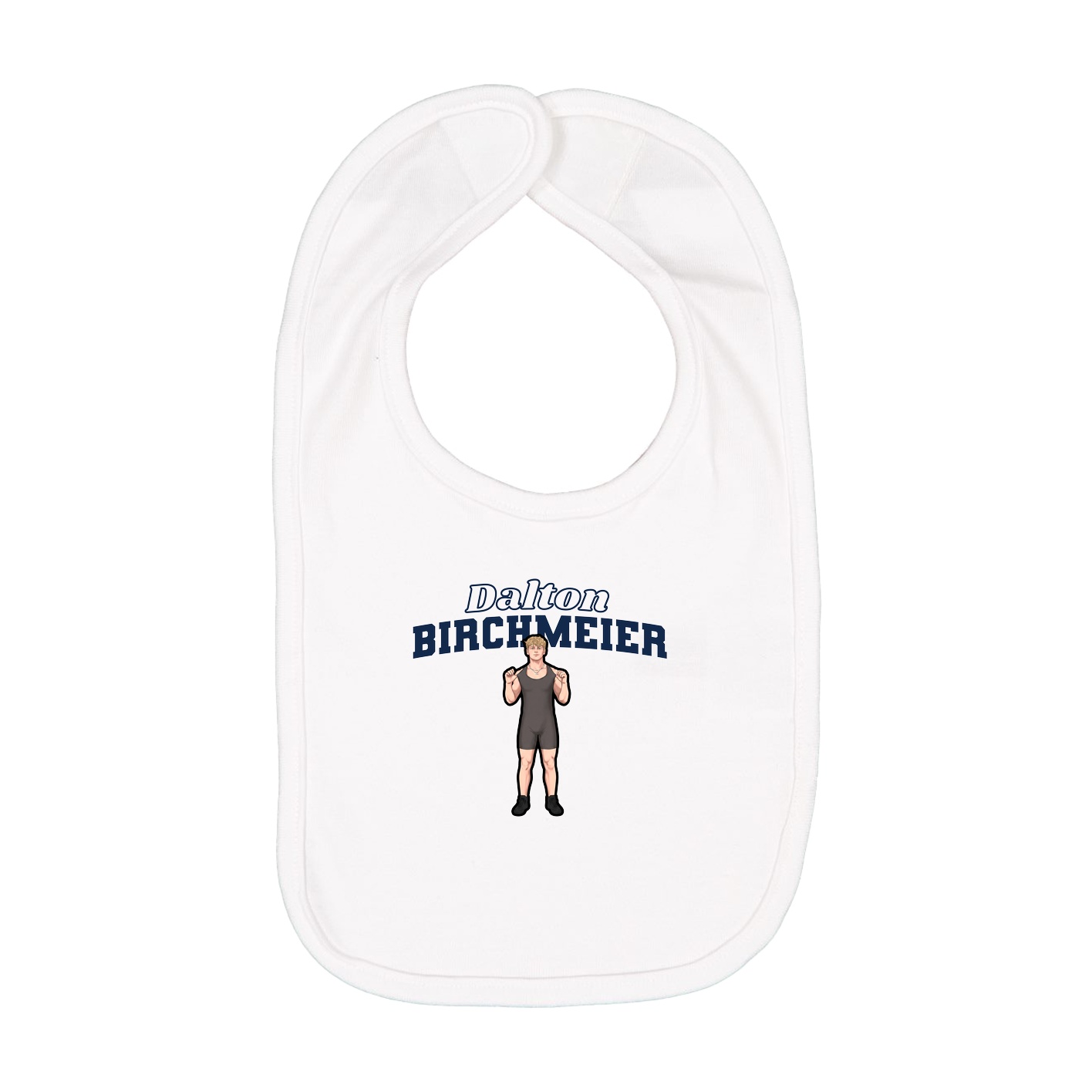 Infant Bib — Name Arch in White