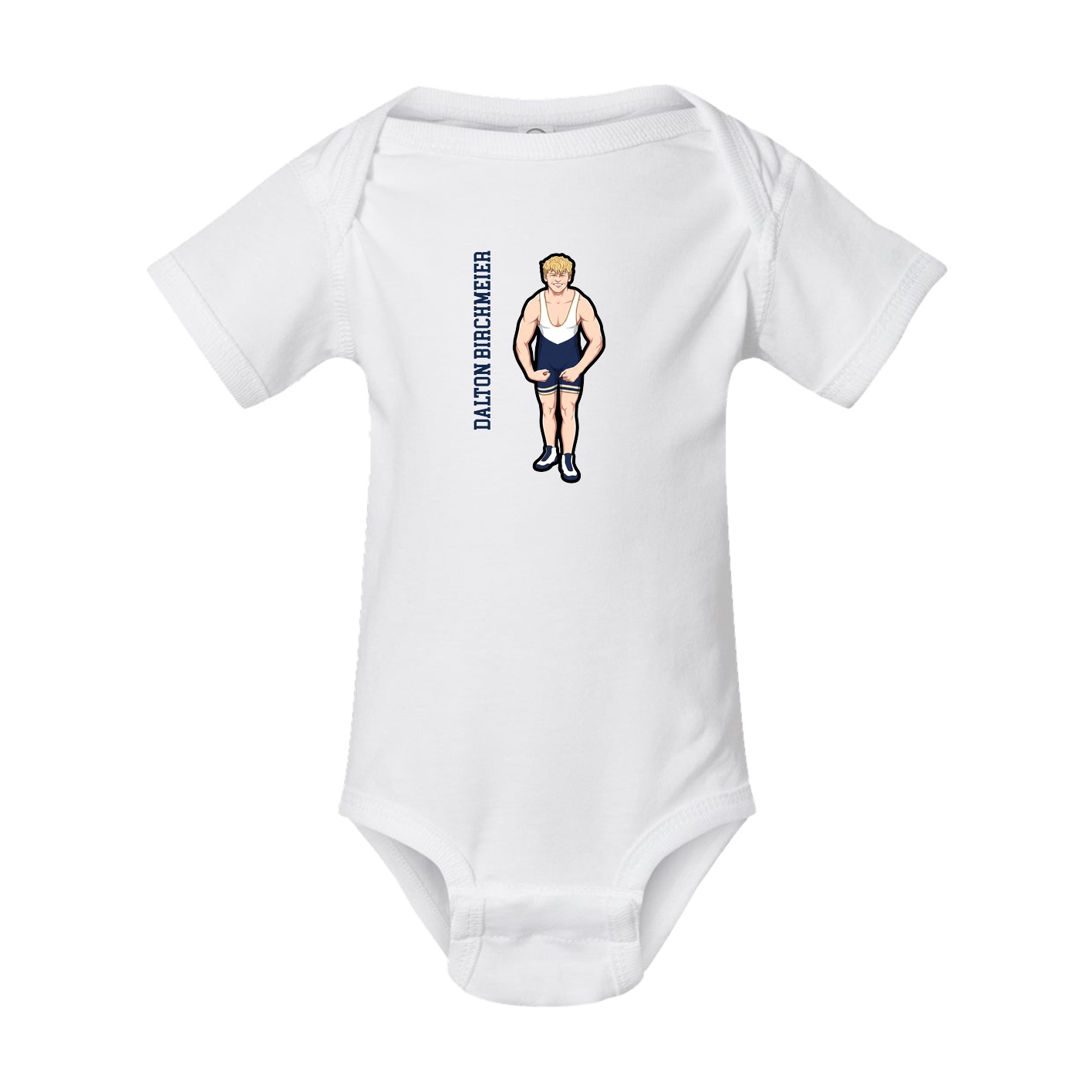 Baby Onesie — Name Vertical in White