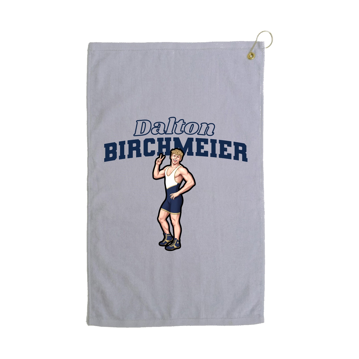 Golf Towel — Name Arch in Grey