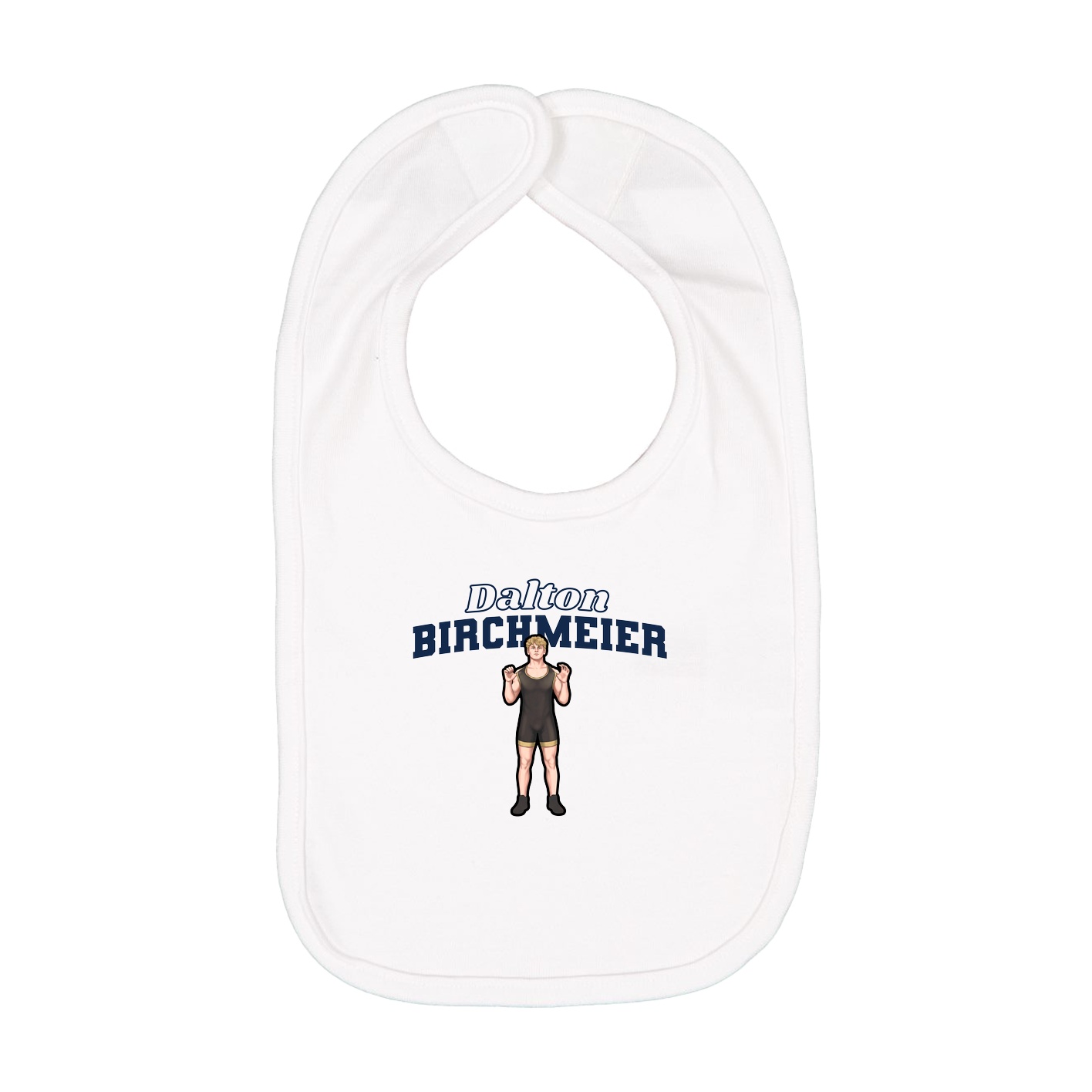 Infant Bib — Name Arch in White