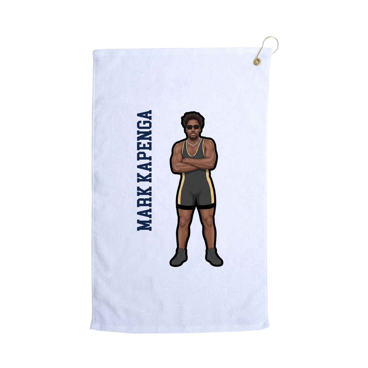 Golf Towel — Name Vertical in White