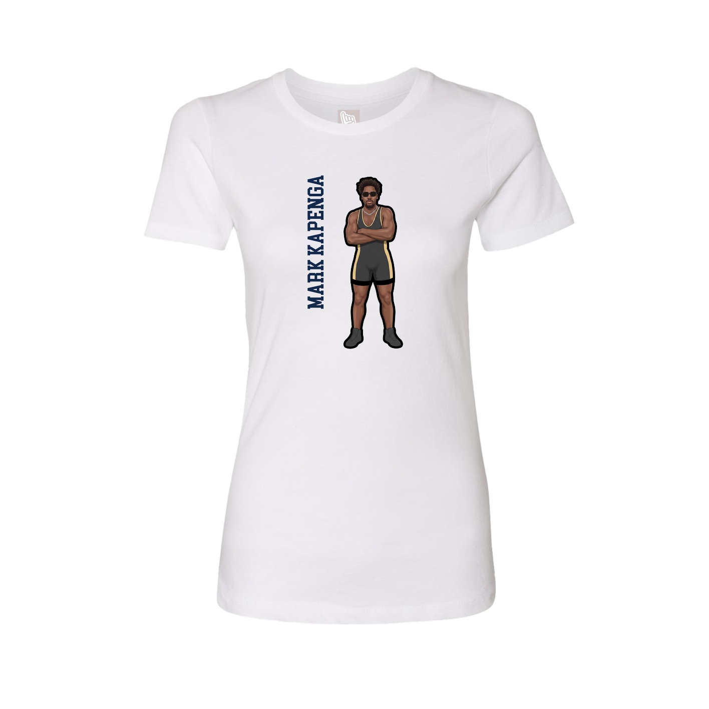 Fitted Women's Tee — Name Vertical in White