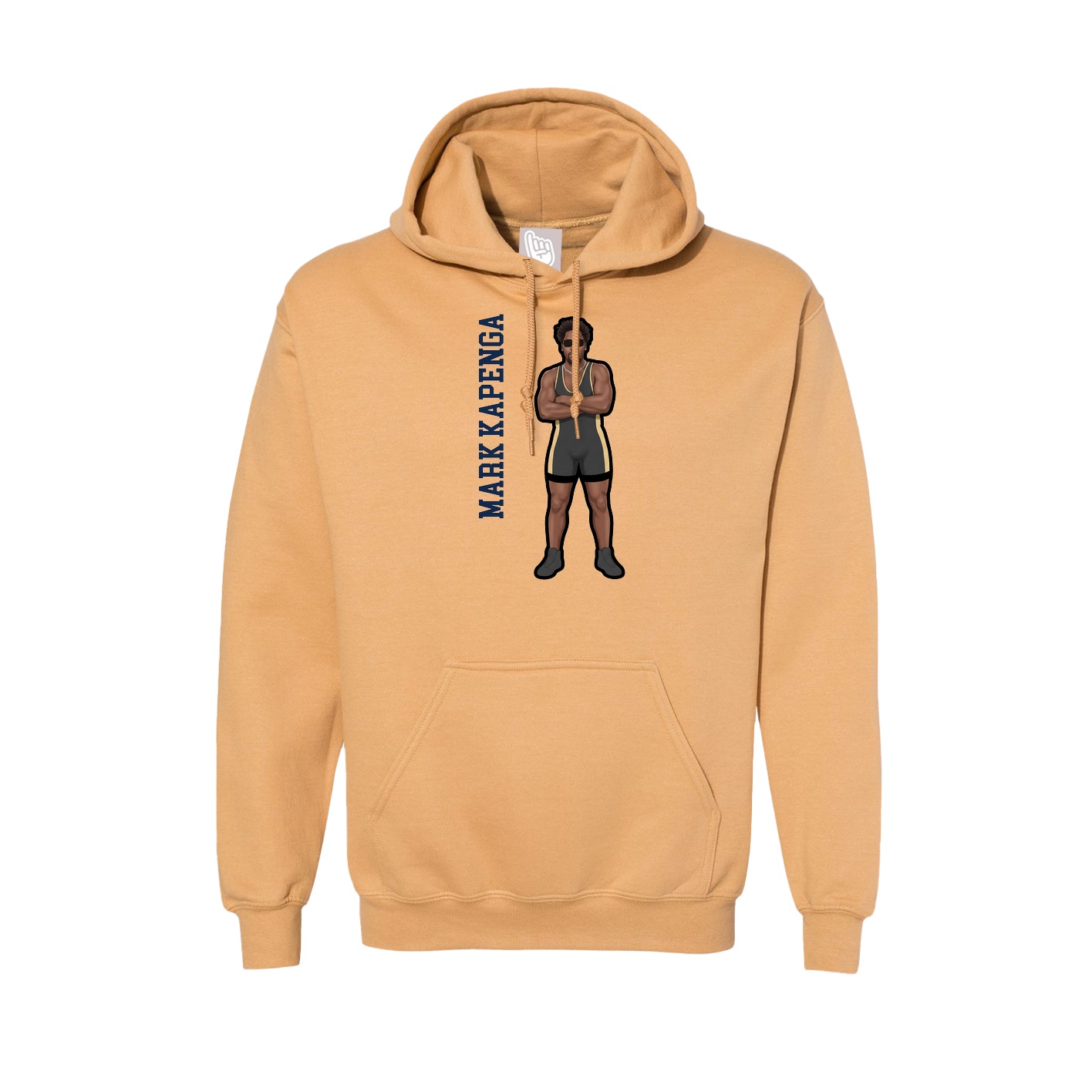 Hoodie — Name Vertical in Vegas Gold