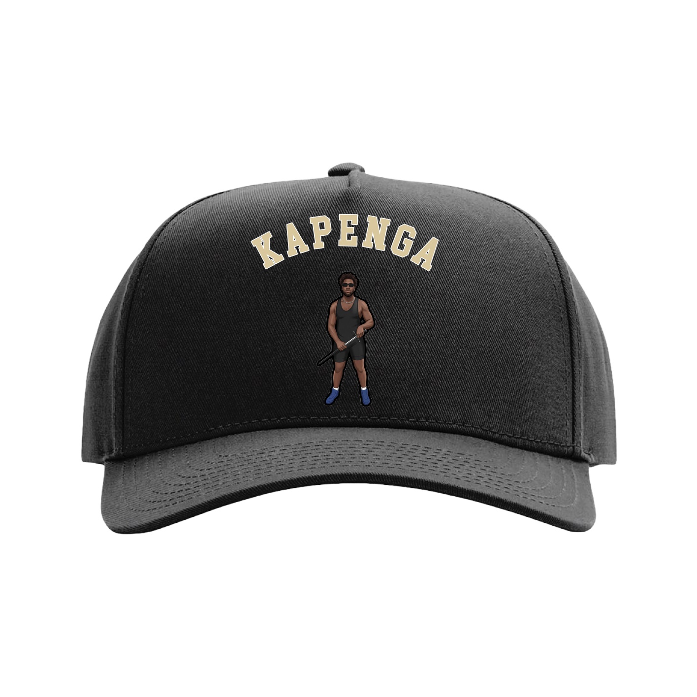 Full Fabric Five-Panel Champ Cap — Shirsey Arch in Black
