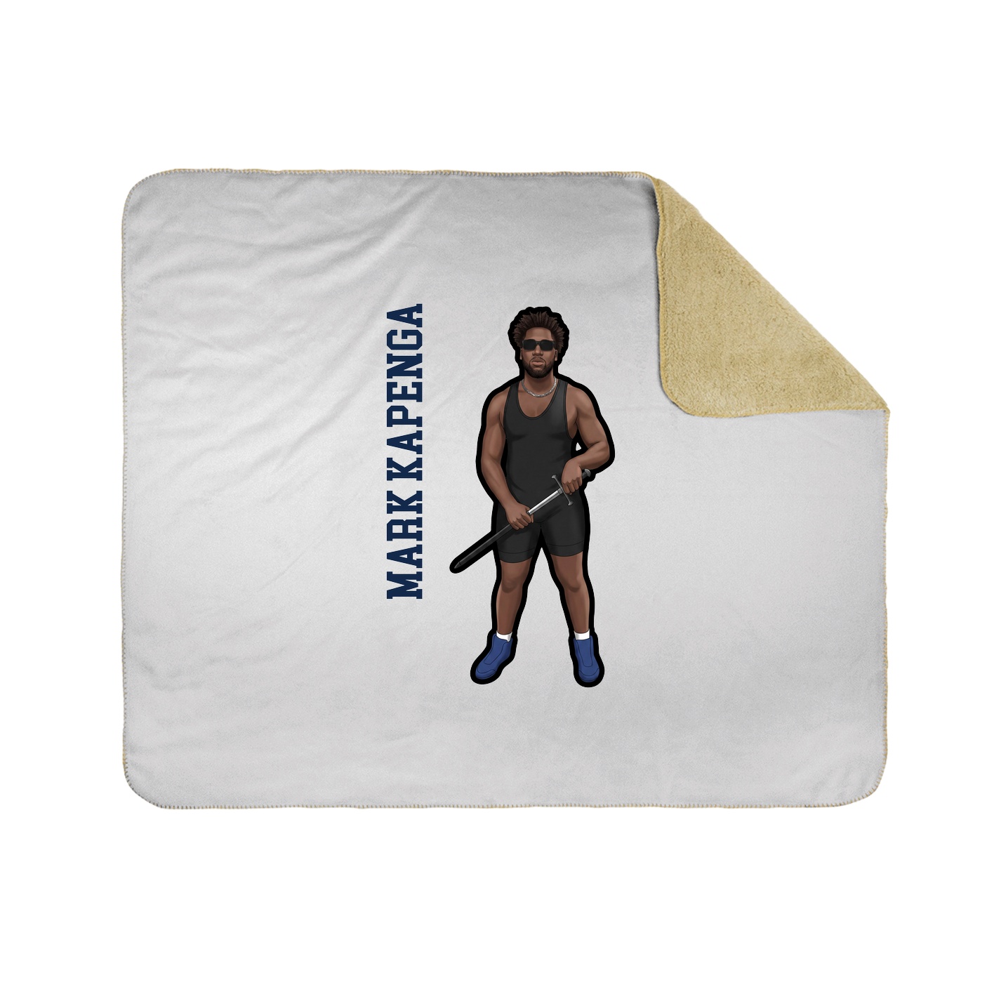 Throw Blanket — Name Vertical in White