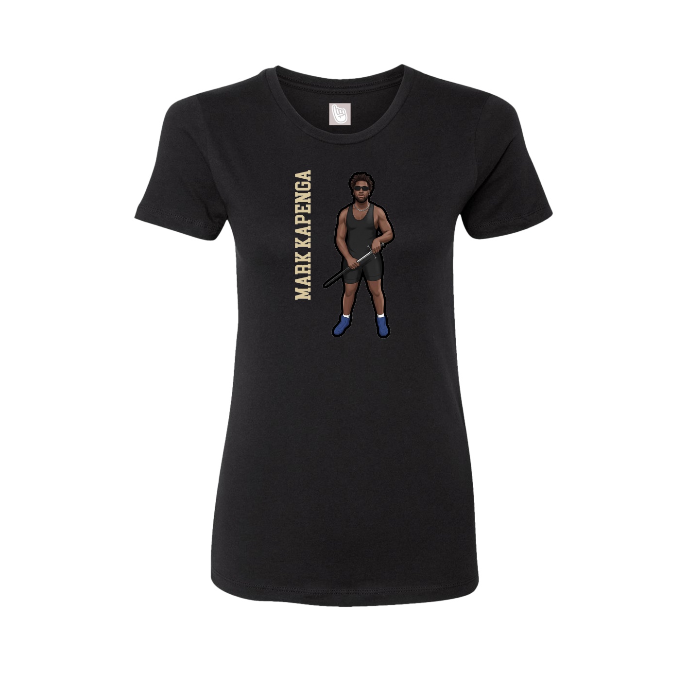 Womens Tee — Name Vertical in Black