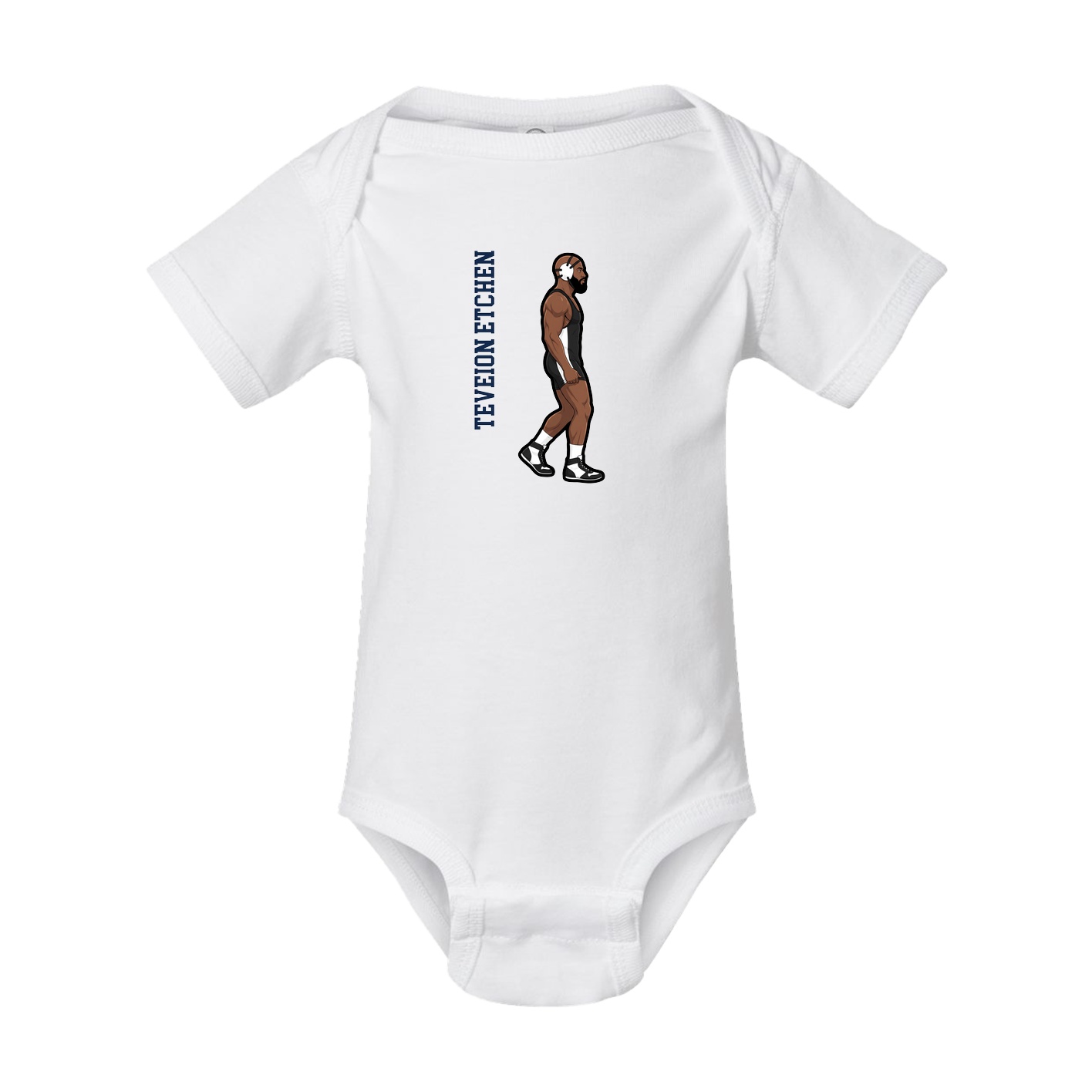 Baby Onesie — Name Vertical in White