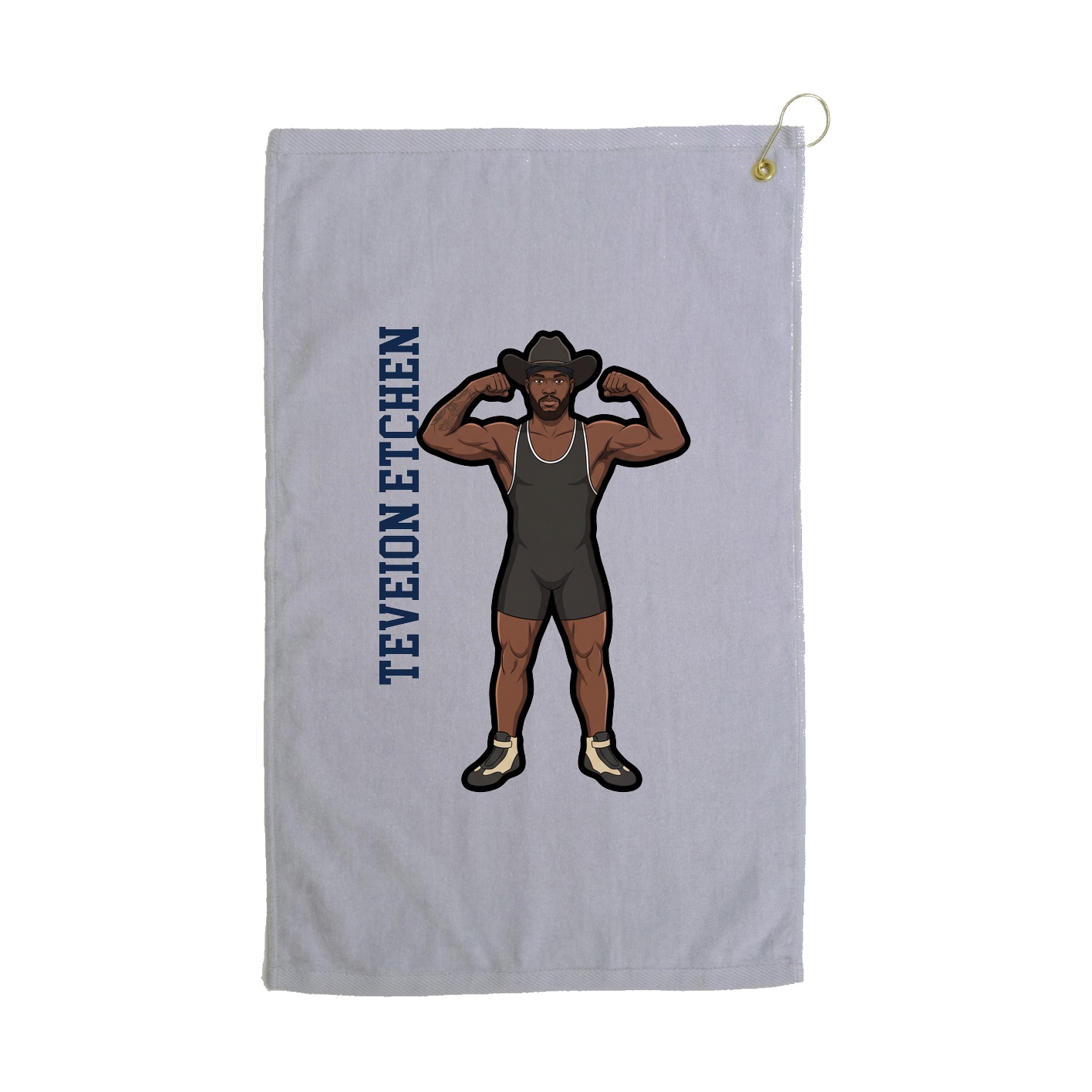 Golf Towel — Name Vertical in Grey