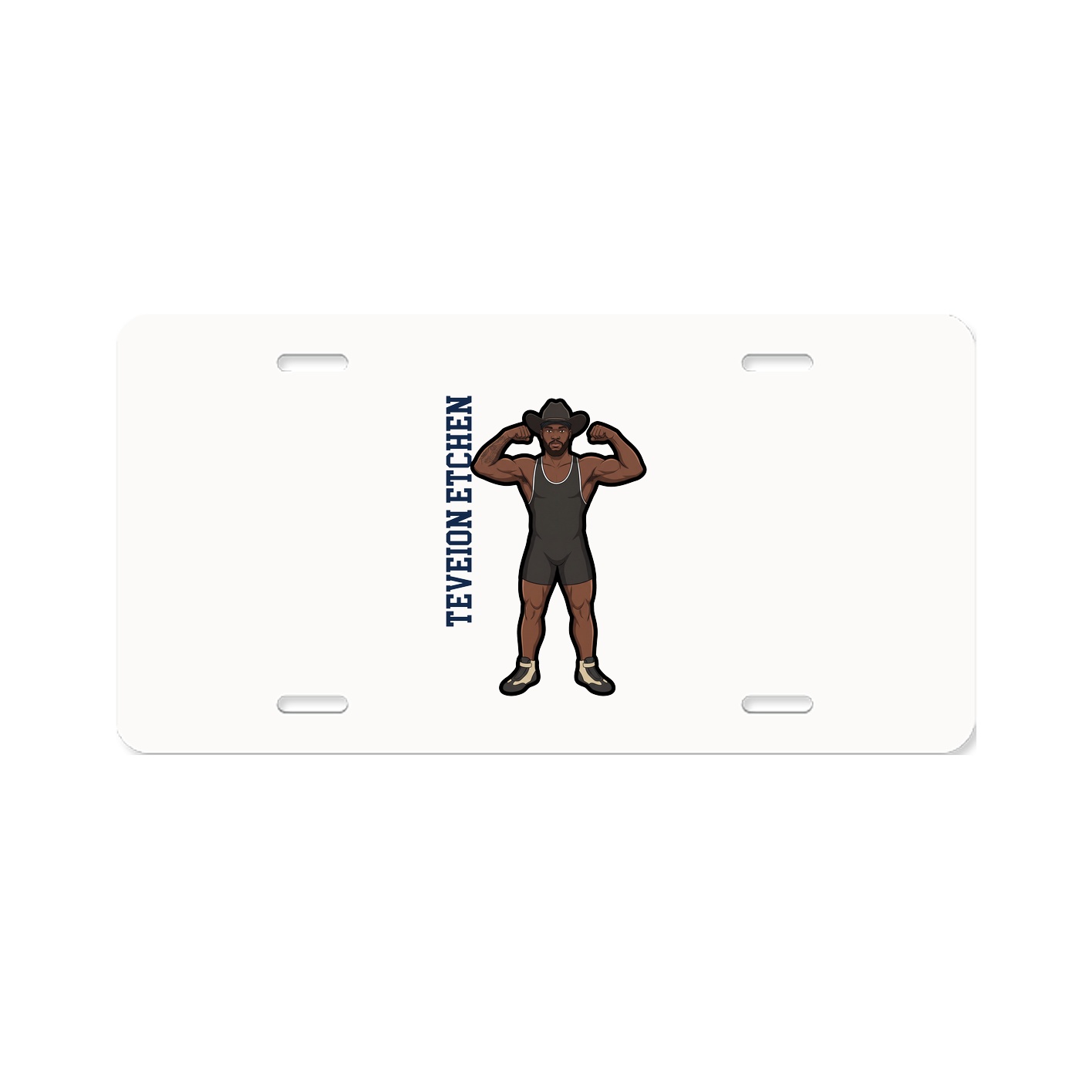 License Plate — Name Vertical in Classic