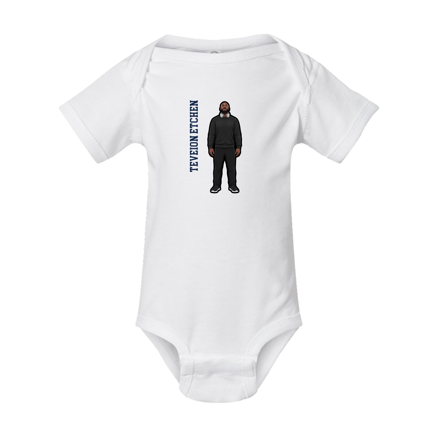 Baby Onesie — Name Vertical in White