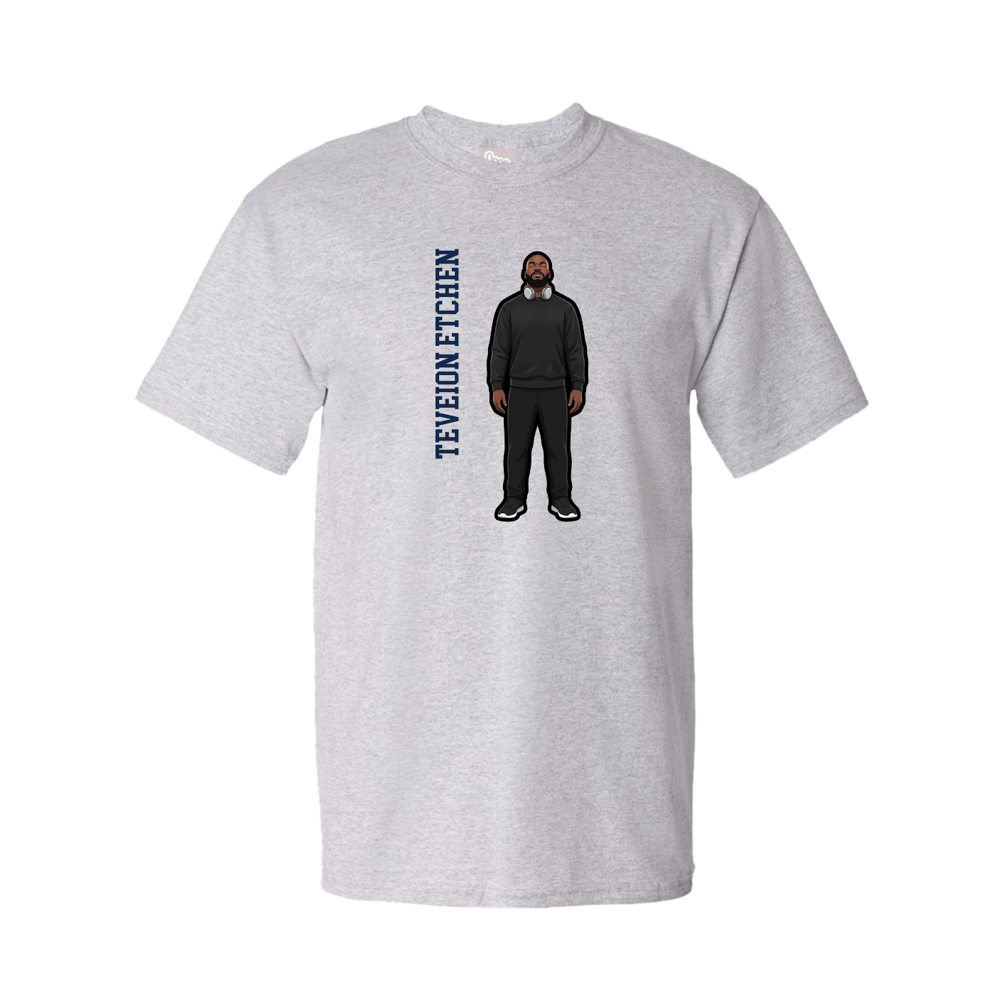 Tee — Name Vertical in Grey