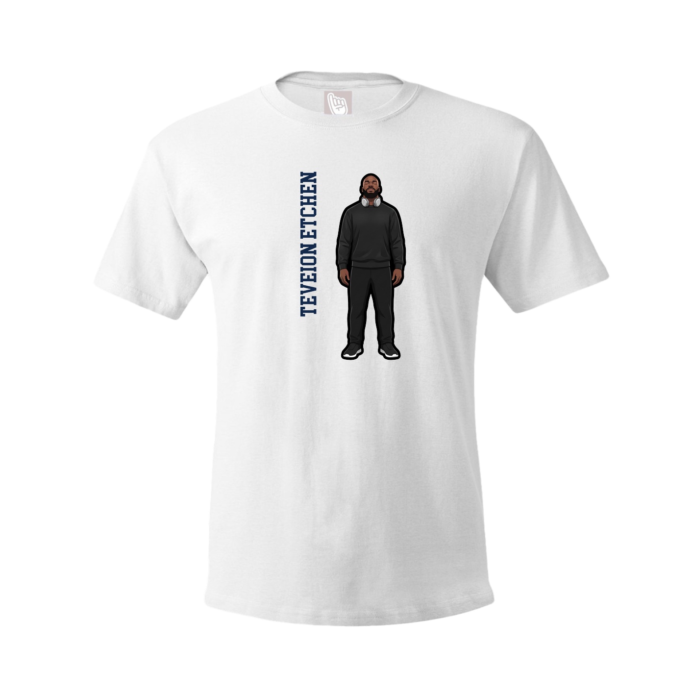 Youth Tee — Name Vertical in White