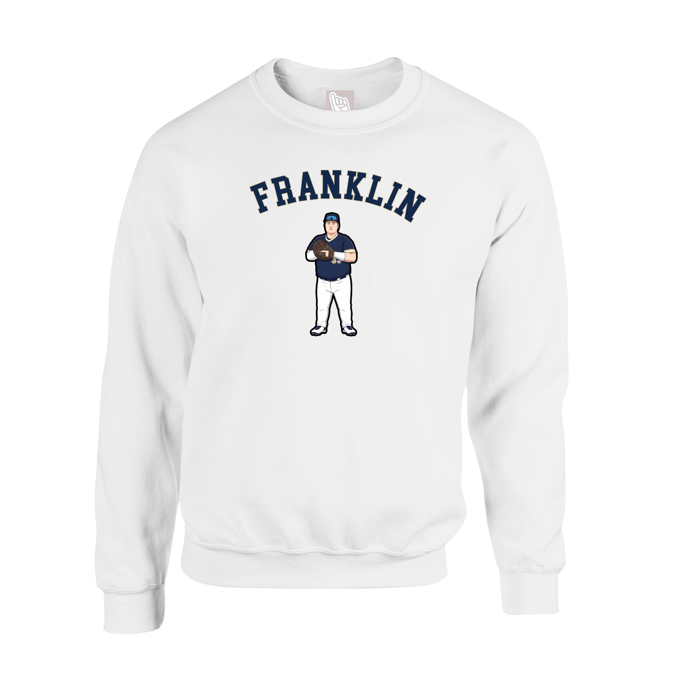 Fleece Crew — Shirsey Arch in White