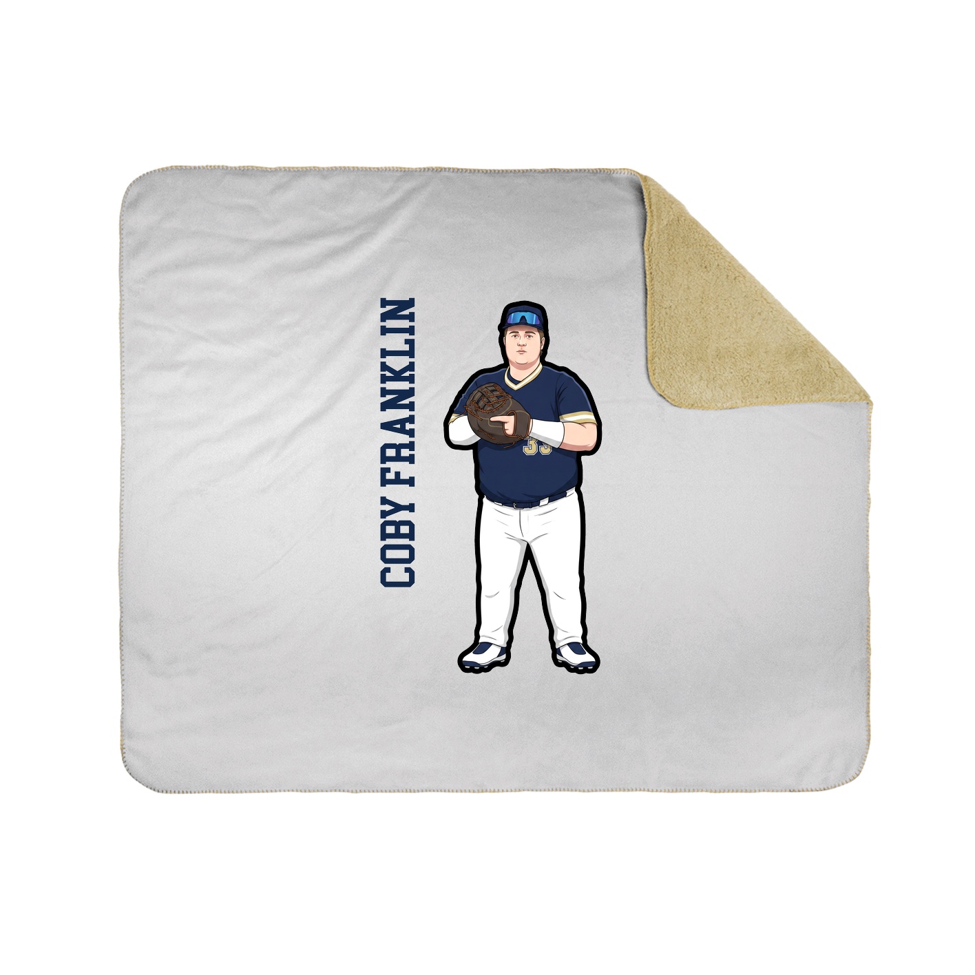 Throw Blanket — Name Vertical in White