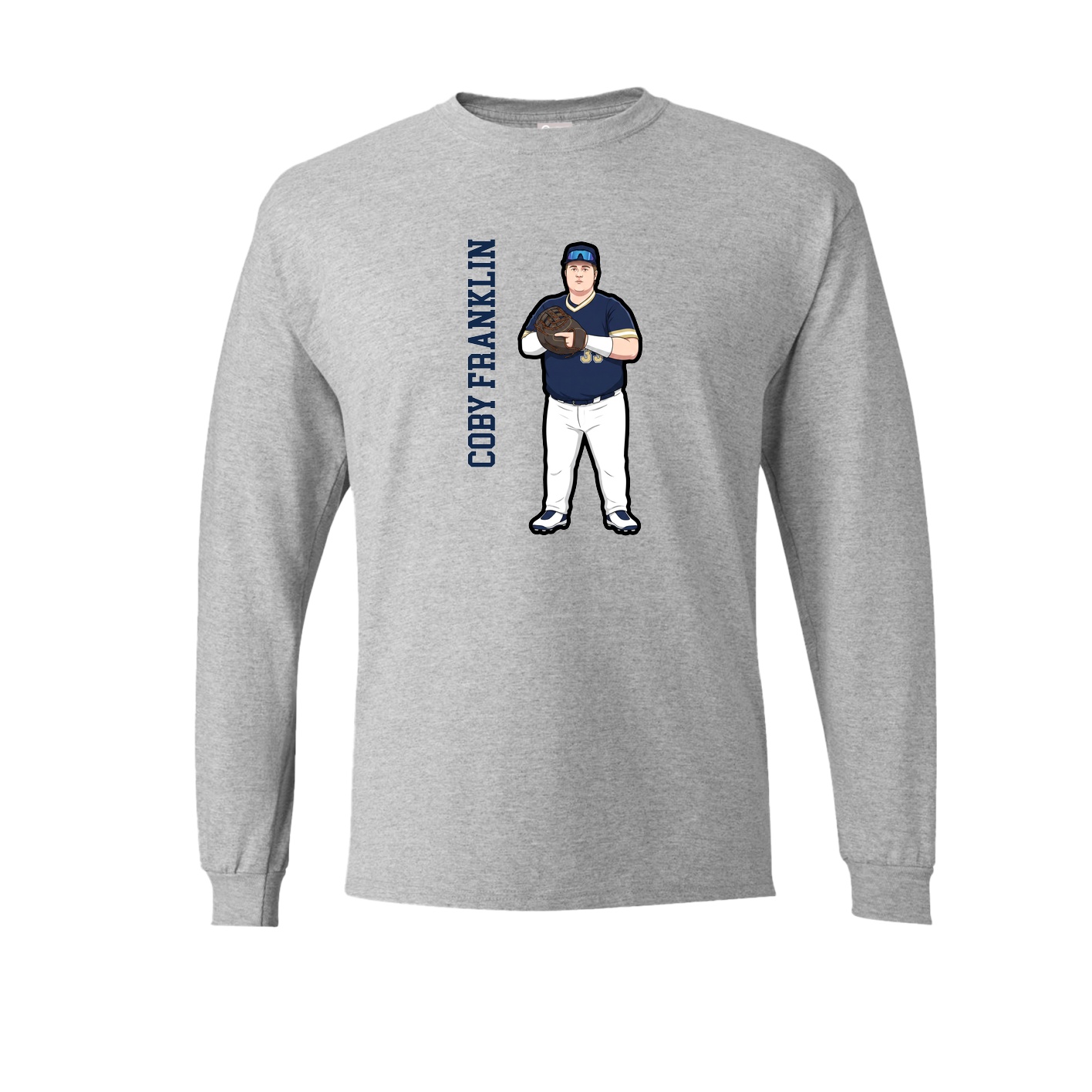 Long Sleeve Tee — Name Vertical in Grey